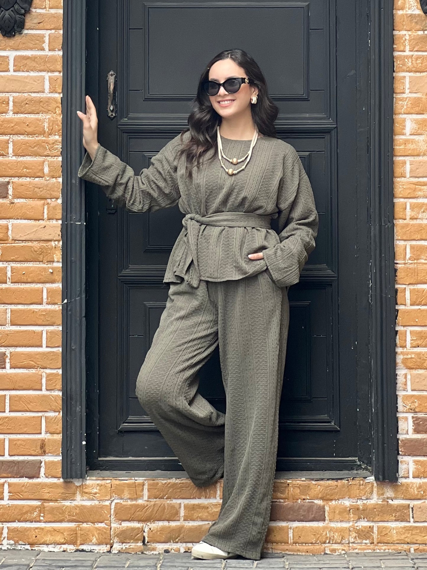 The Urban Knitwear Set For Summer (Olive Green)