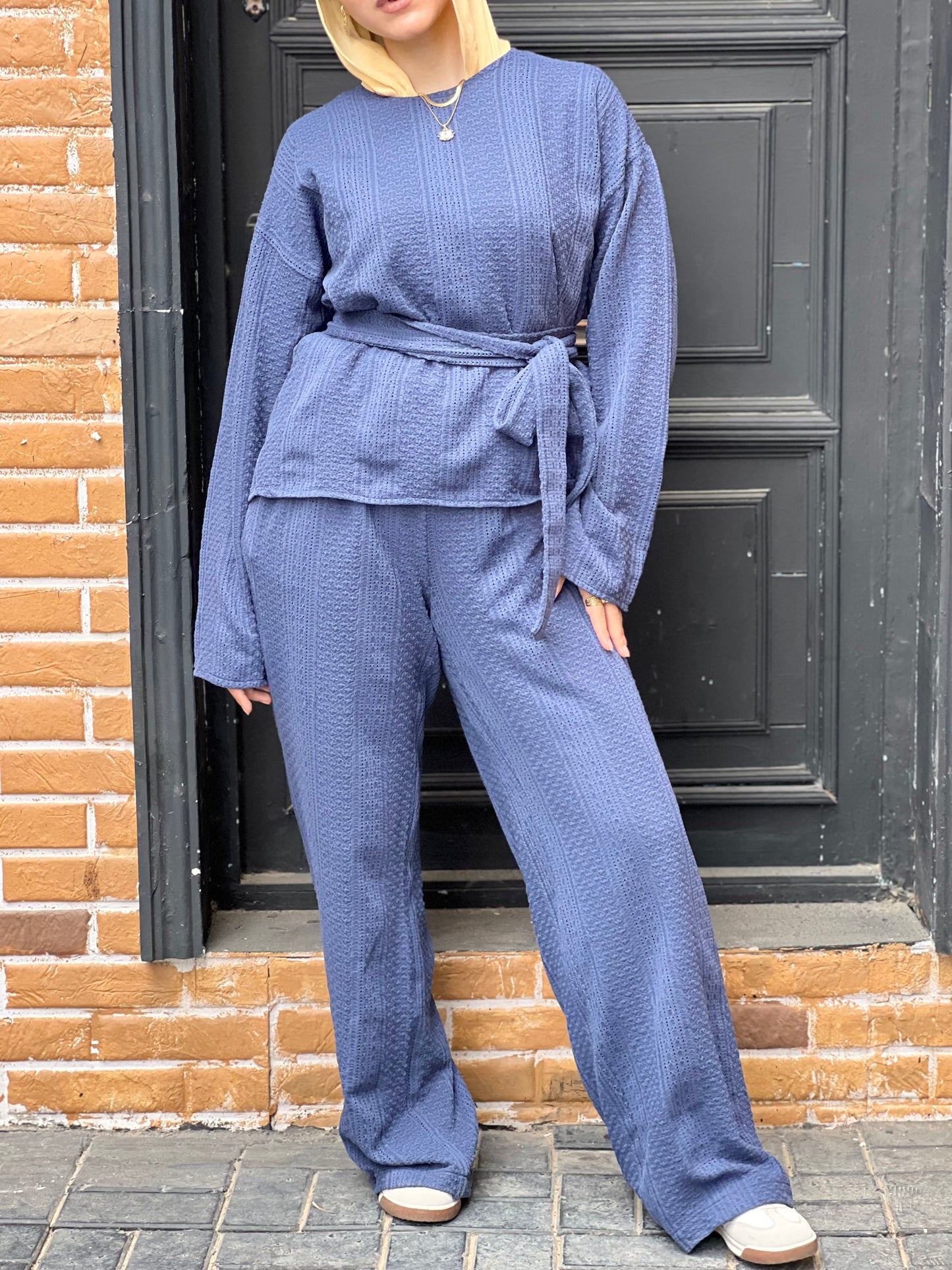 The Urban Knitwear Set for Summer (Dusty Blue)