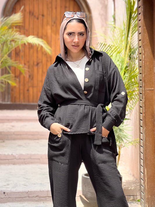 Fräulein linen set (Black)