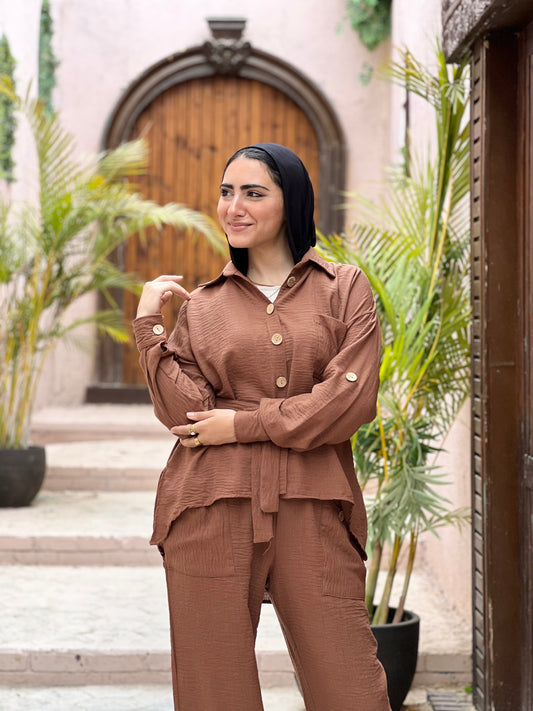 Fräulein linen set (Dark Camel)