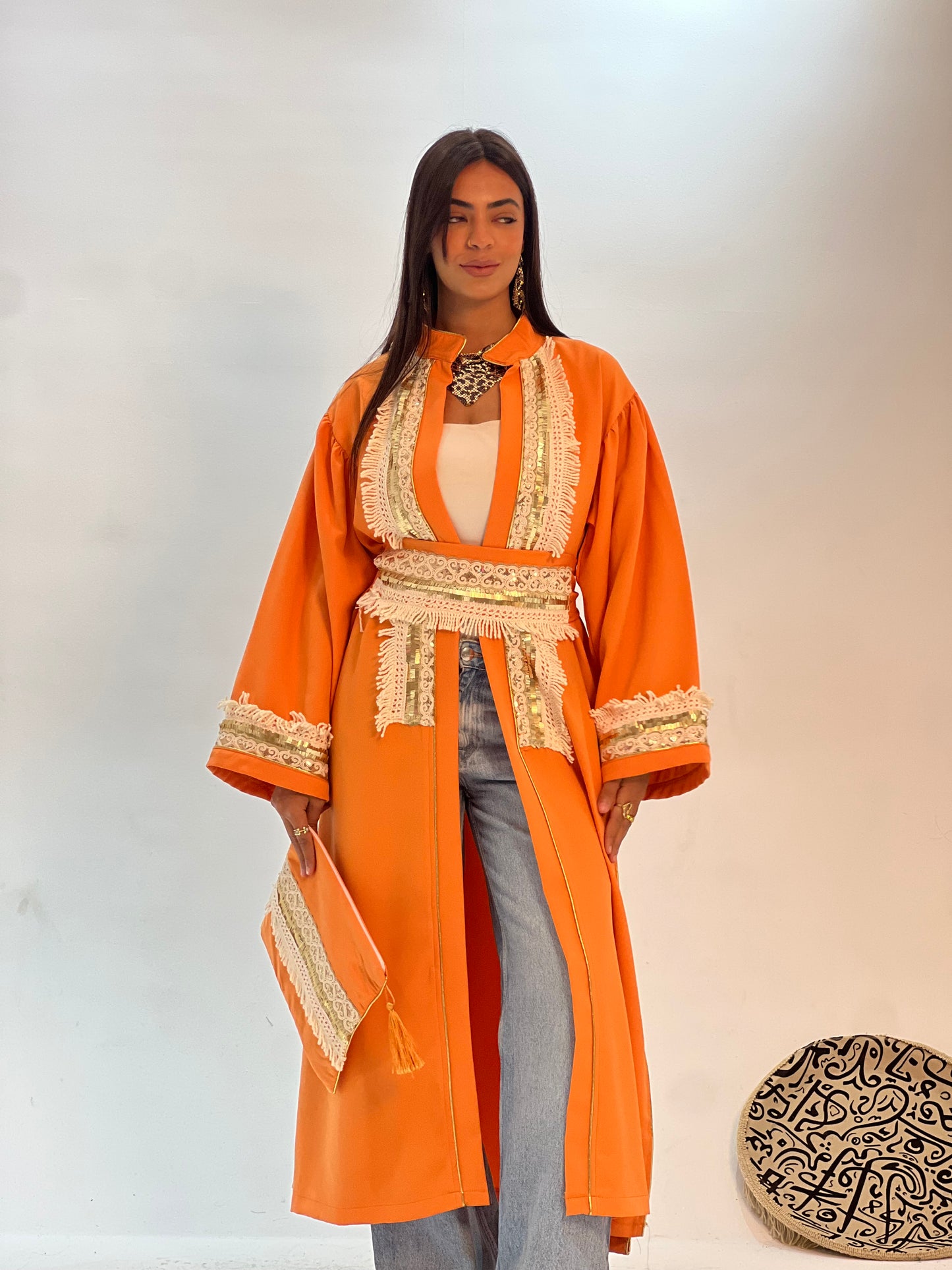 Orange beige Kaftan