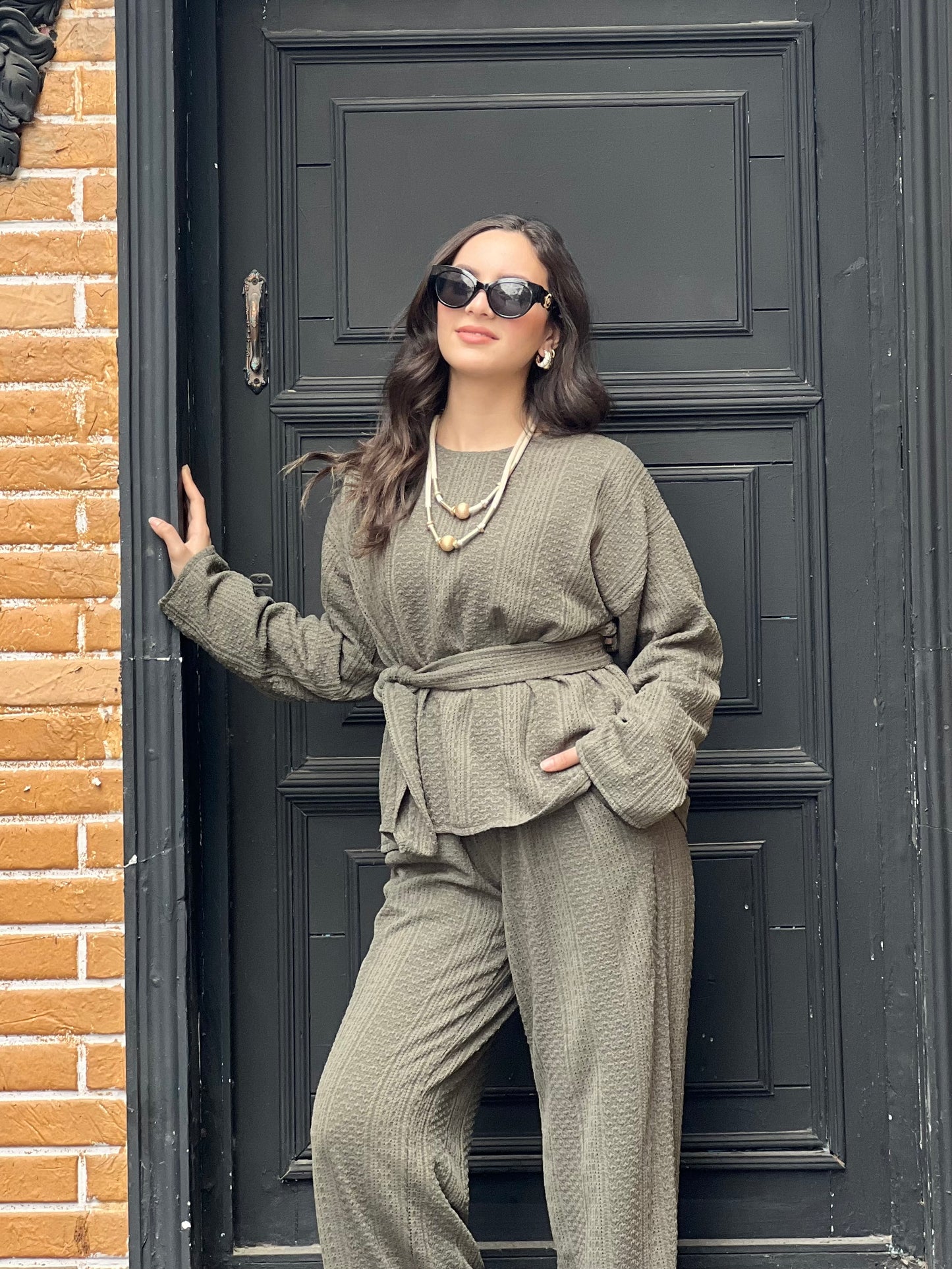 The Urban Knitwear Set For Summer (Olive Green)