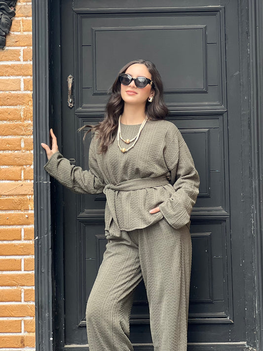 The Urban Knitwear Set For Summer (Olive Green)