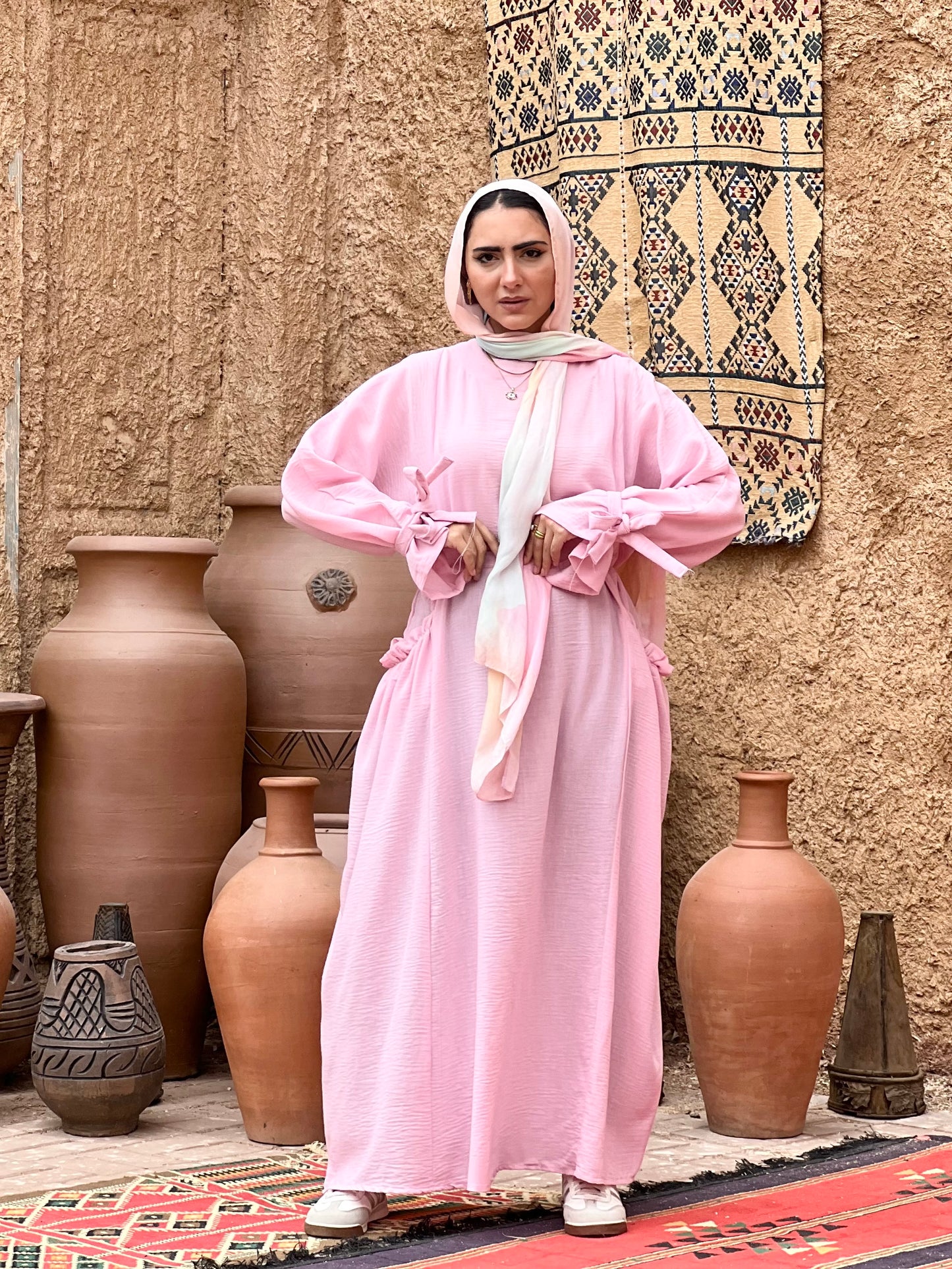 Fräulein Linen dress (pink)