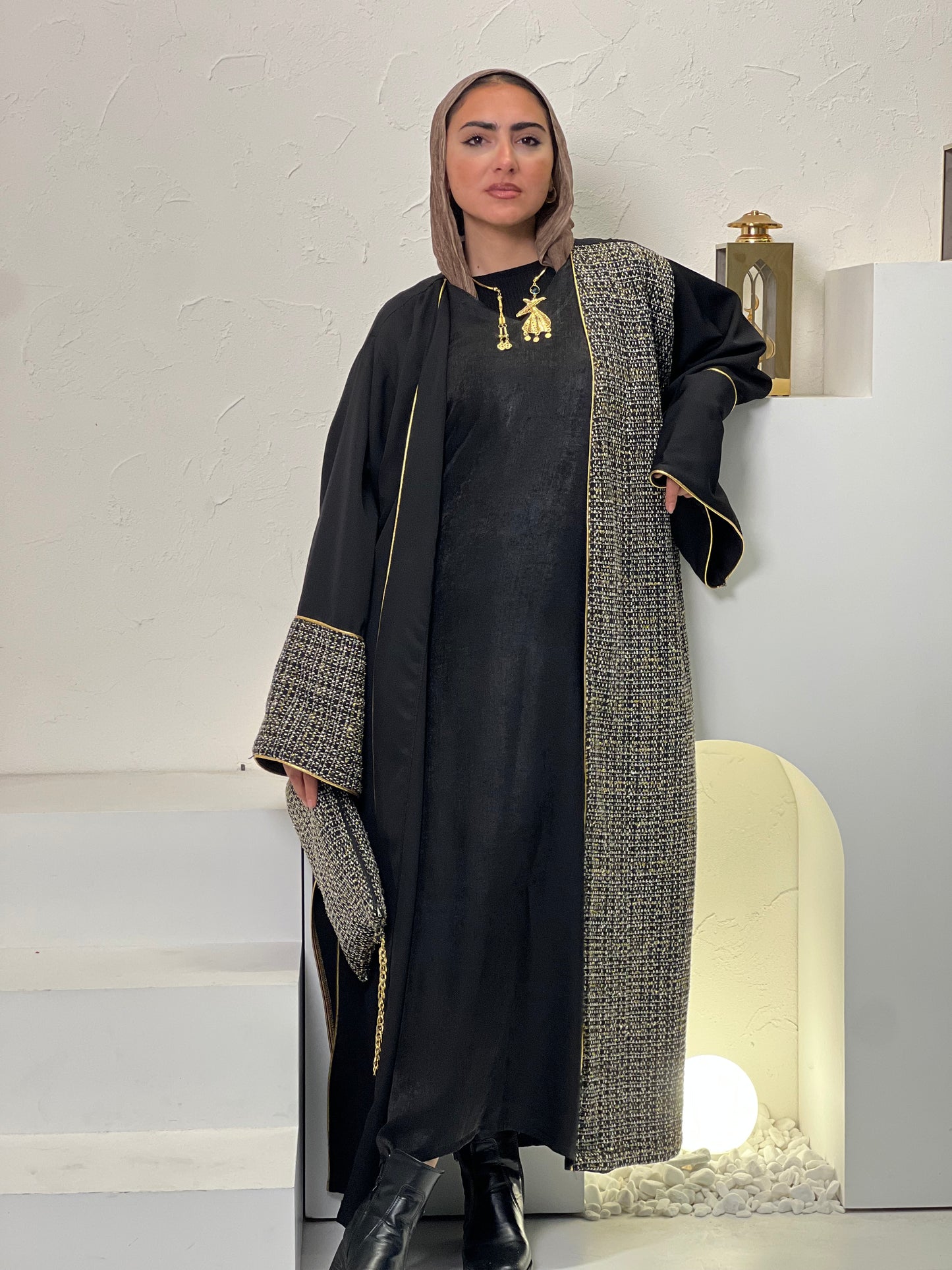 Half and Half black kaftan