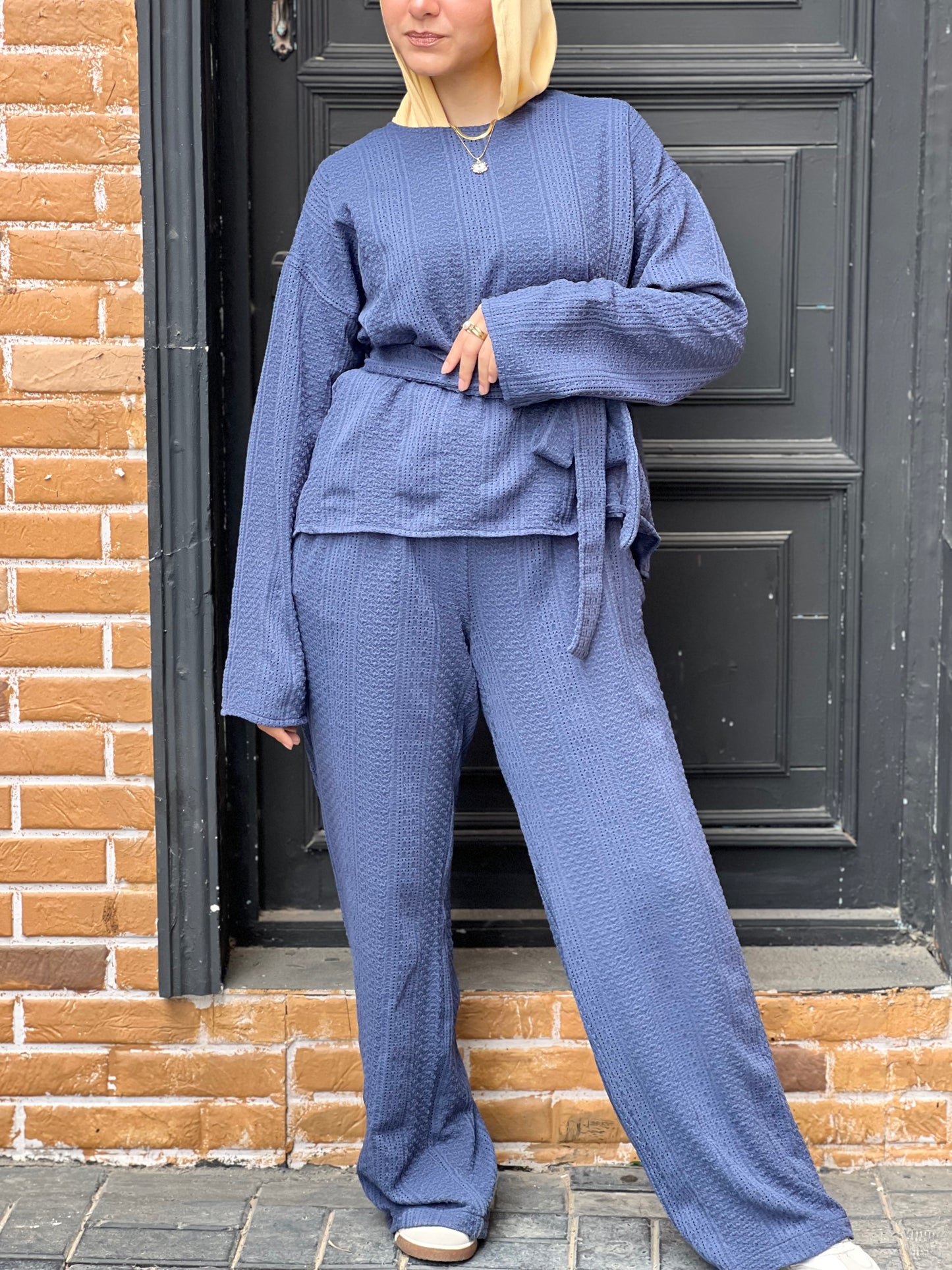 The Urban Knitwear Set for Summer (Dusty Blue)