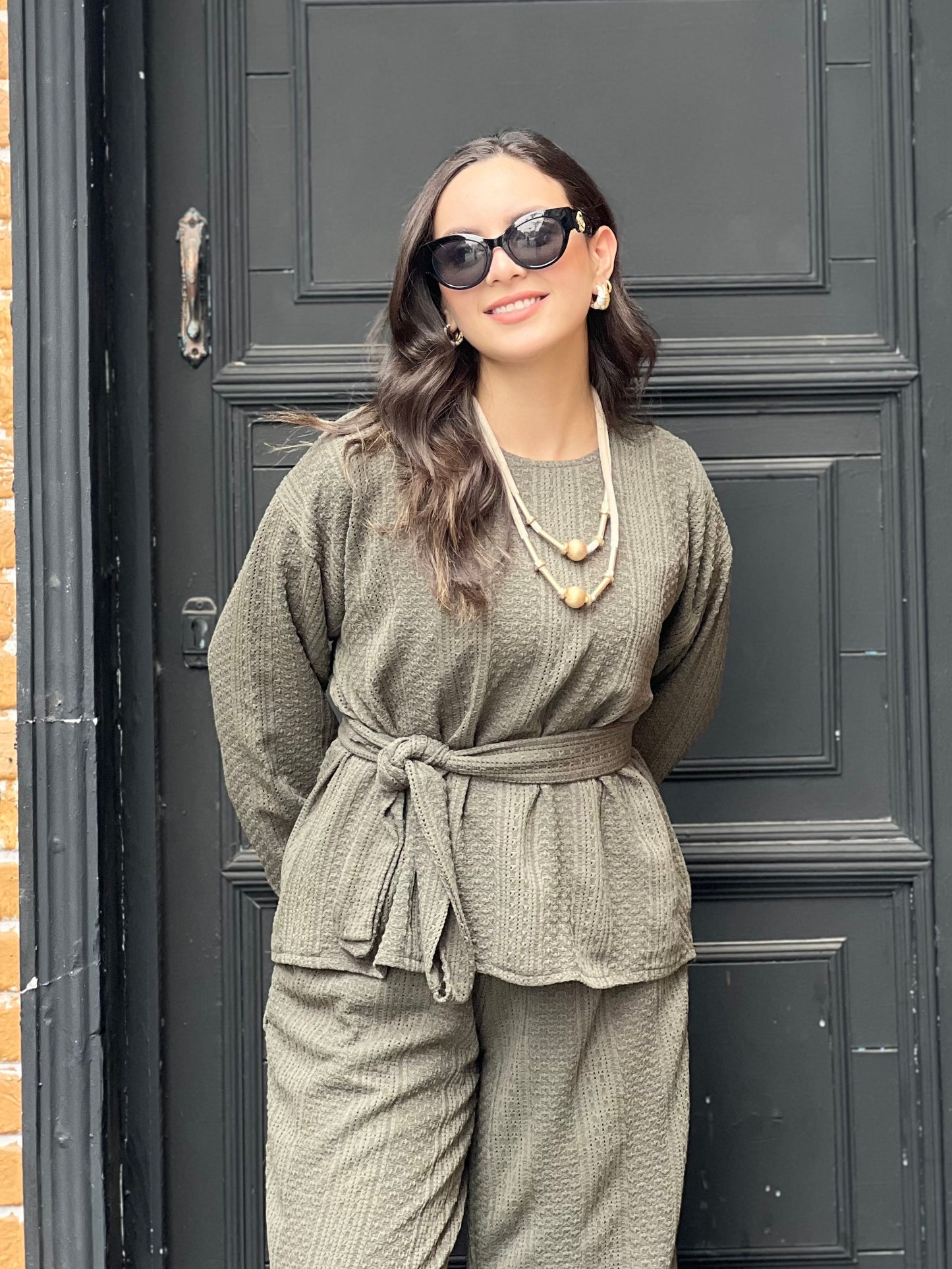 The Urban Knitwear Set For Summer (Olive Green)
