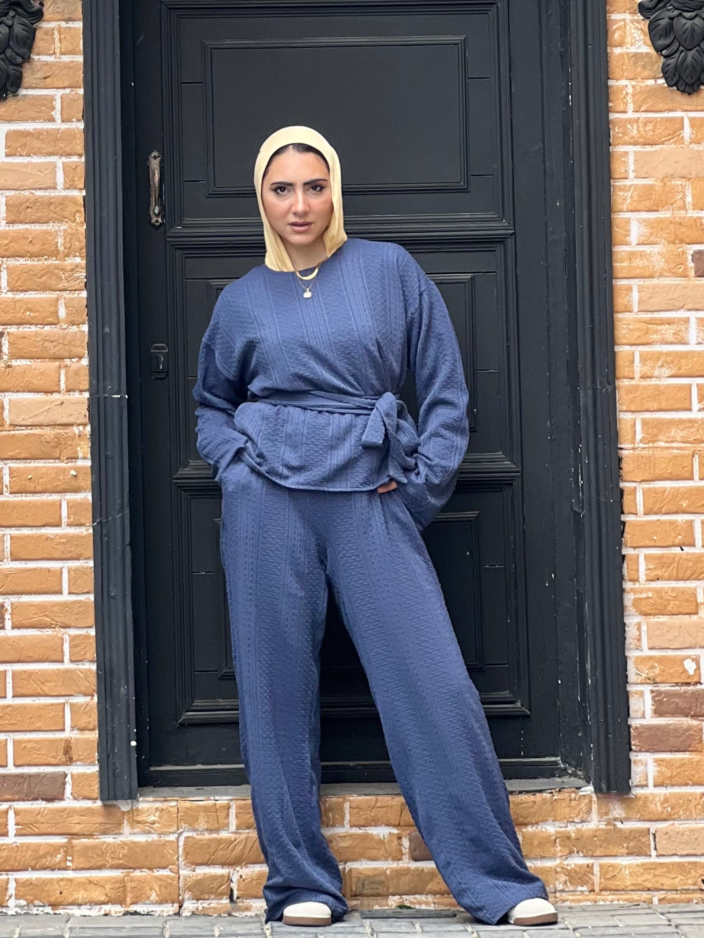 The Urban Knitwear Set for Summer (Dusty Blue)