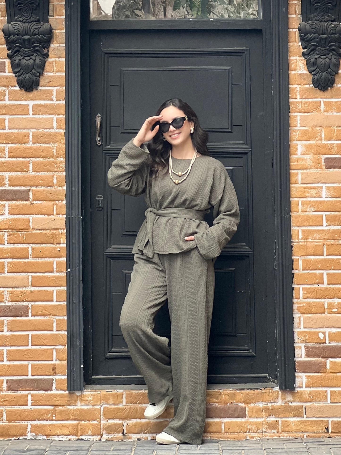 The Urban Knitwear Set For Summer (Olive Green)