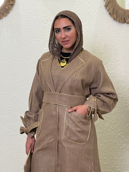 Café linen Kaftan ( with basic dress)