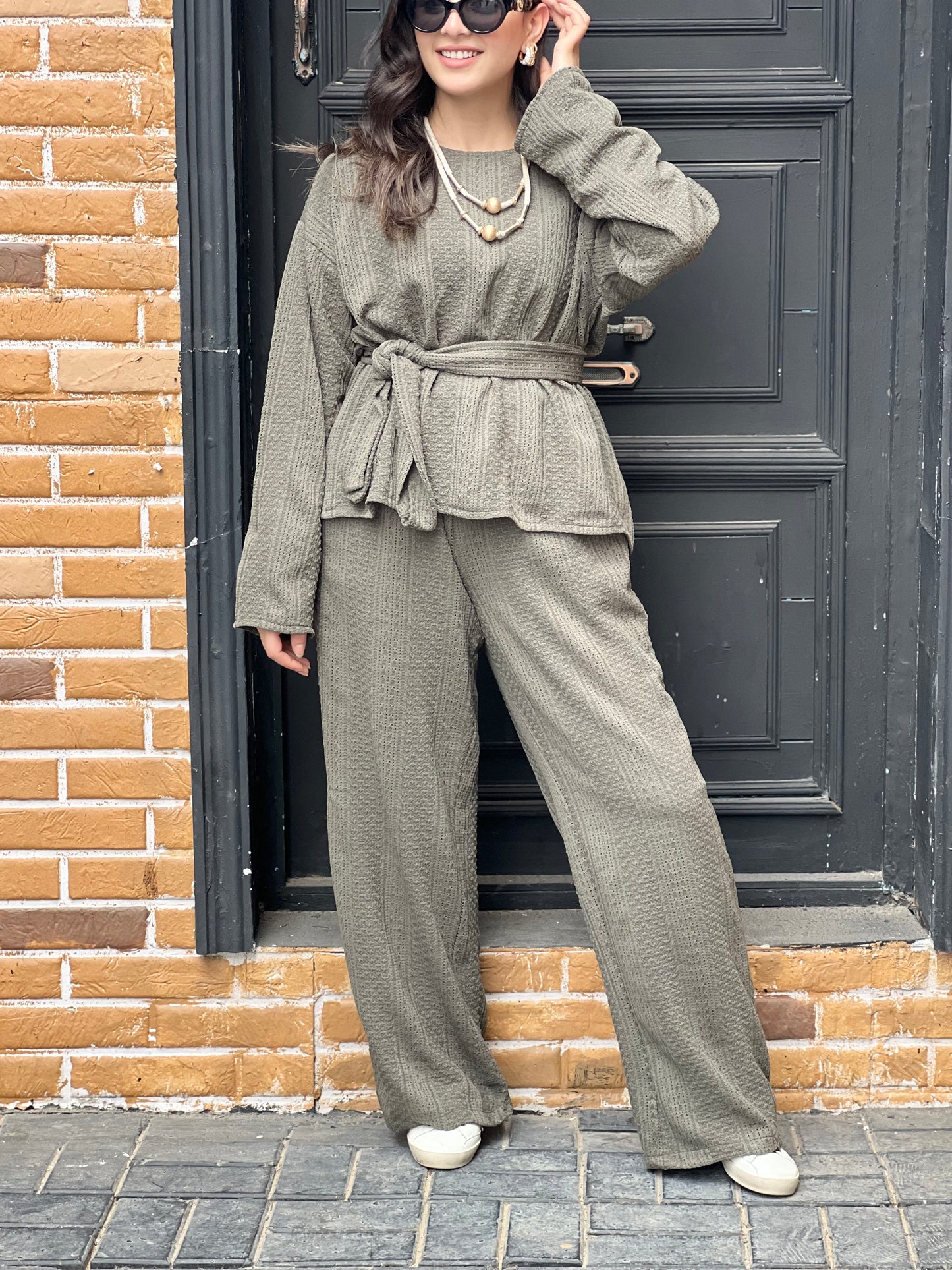 The Urban Knitwear Set For Summer (Olive Green)