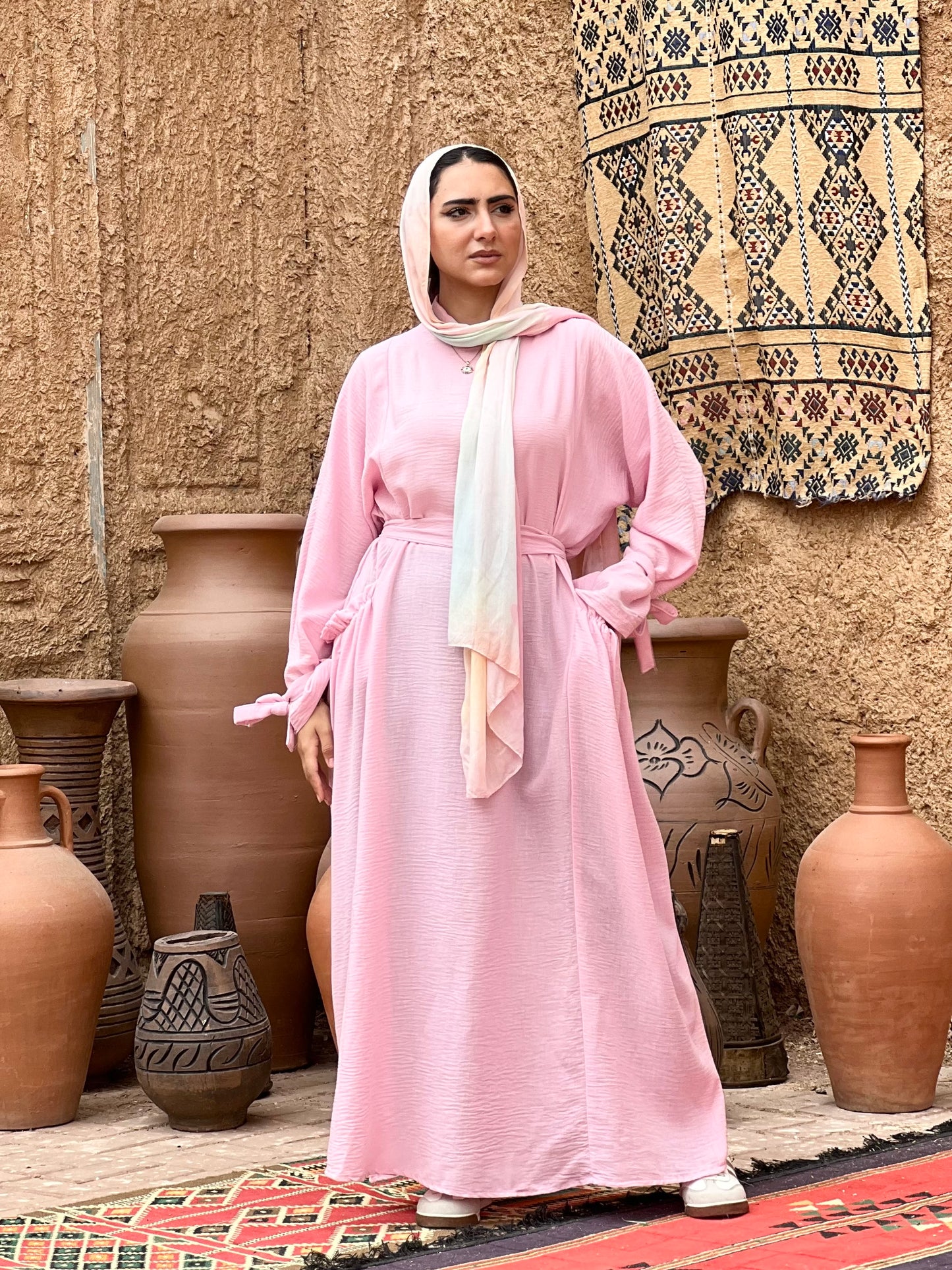 Fräulein Linen dress (pink)