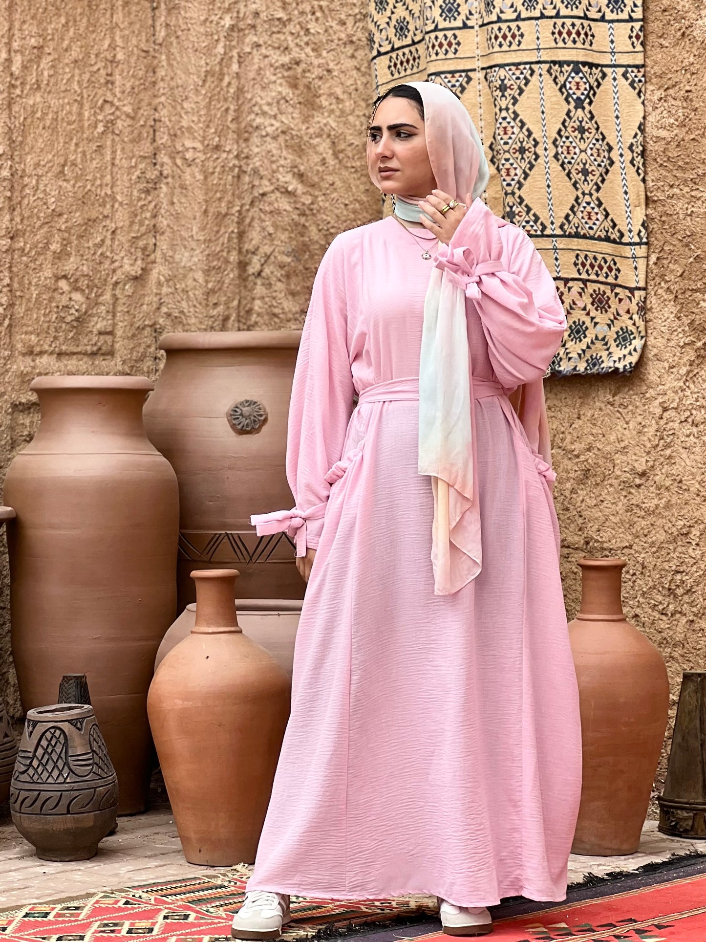 Fräulein Linen dress (pink)