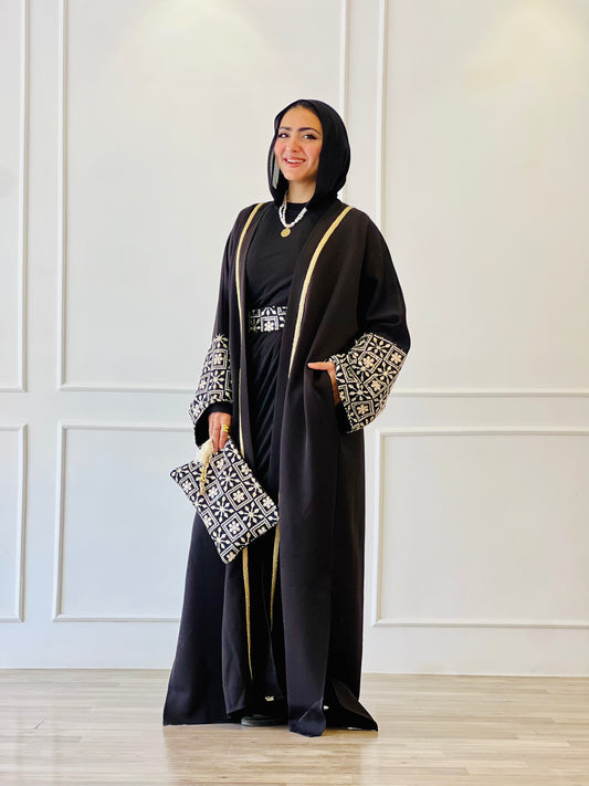 El Tarek Collection Black Golden Kaftan