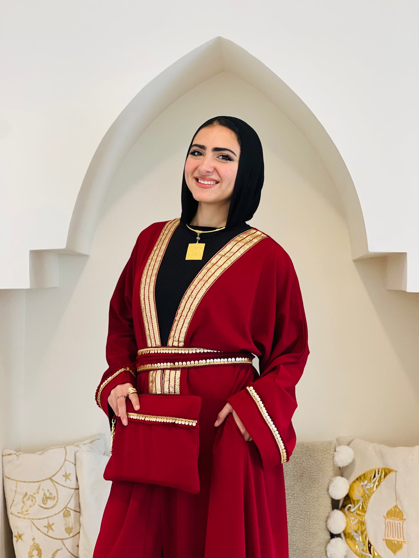 Maroon Coins Kaftan