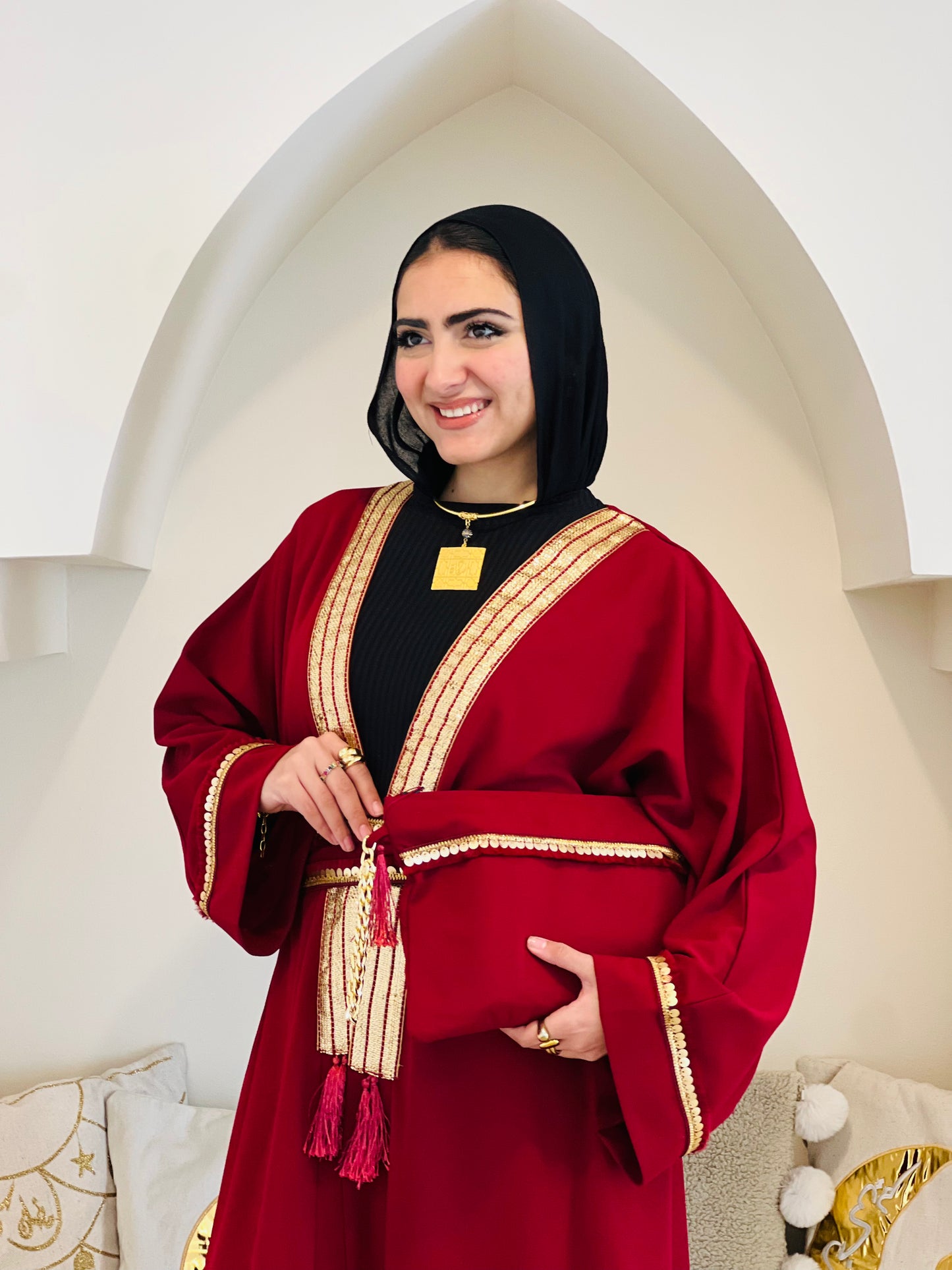Maroon Coins Kaftan