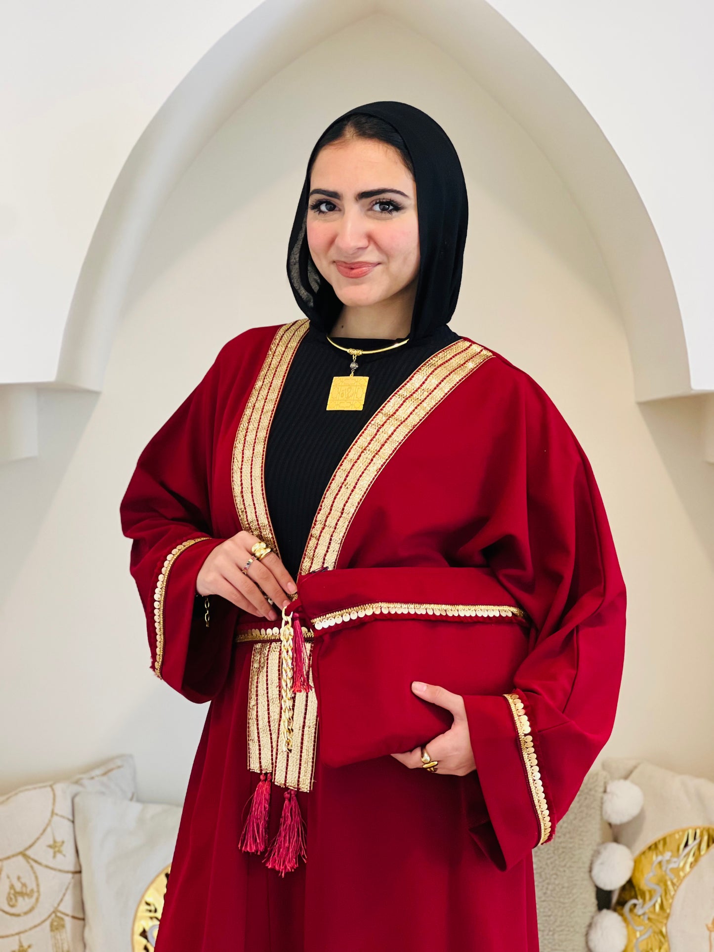 Maroon Coins Kaftan