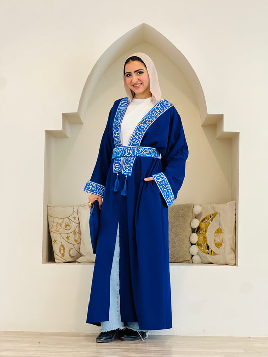 Islamic Calligraphy Blue Kaftan