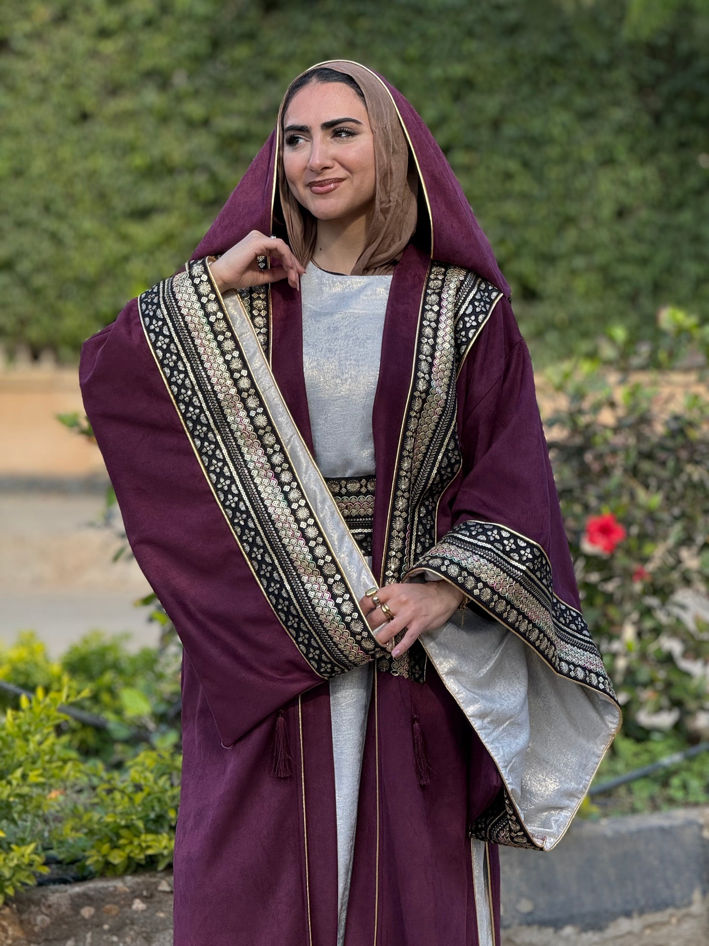 Burgundy Golden Kaftan