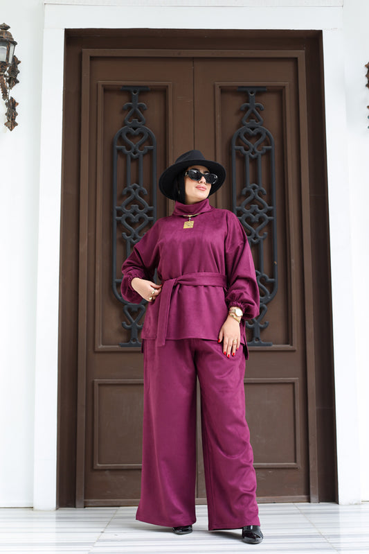 Suede Burgundy Set