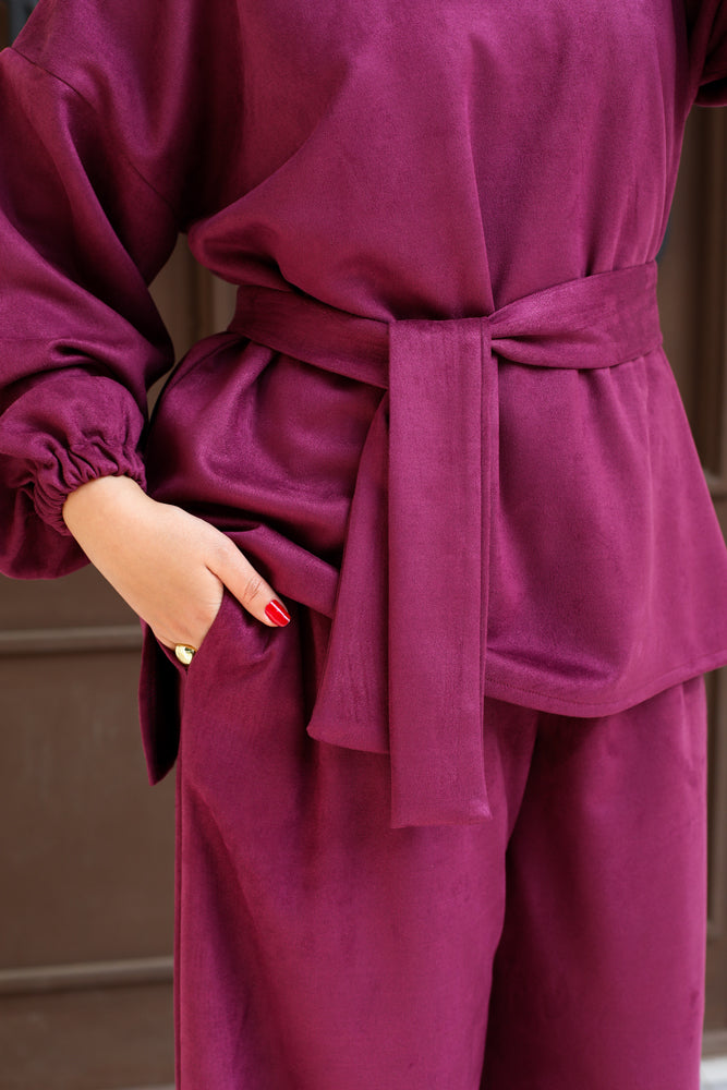 Suede Burgundy Set