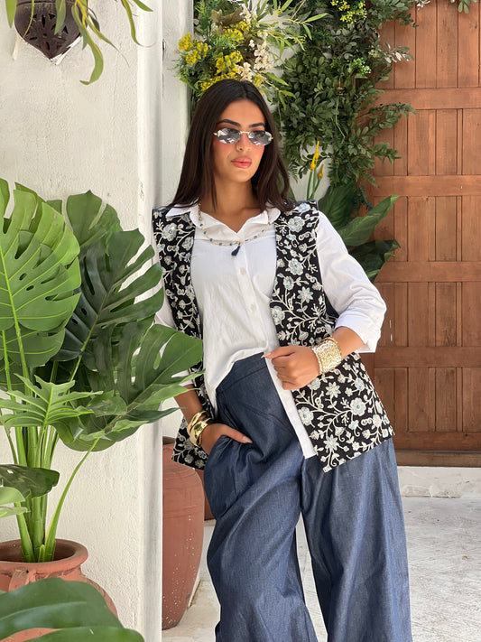 Jasmine Vest Set in Jeans