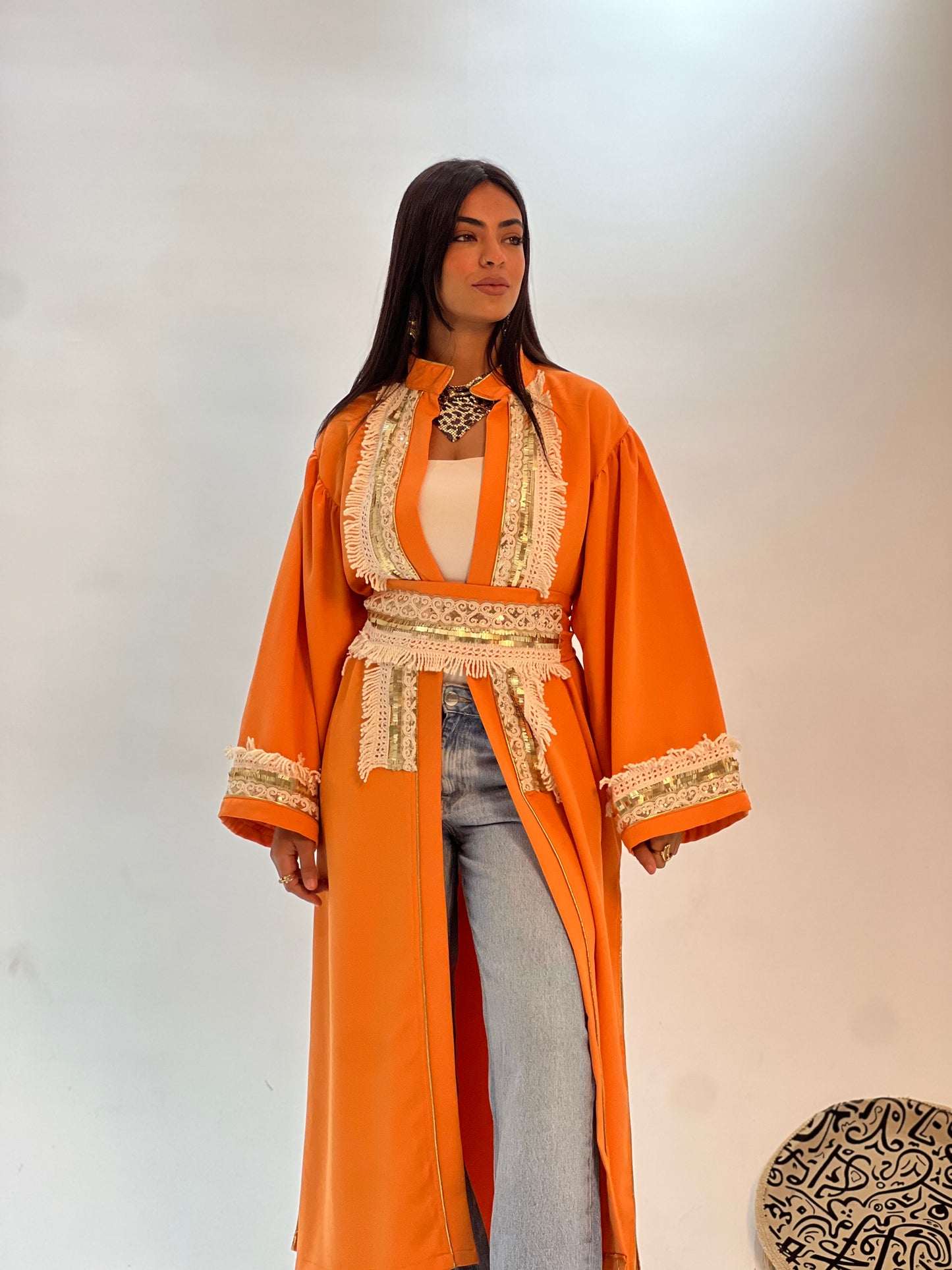 Orange beige Kaftan