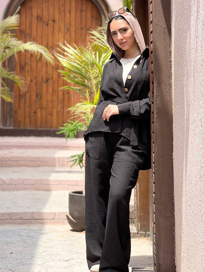 Fräulein linen set (Black)
