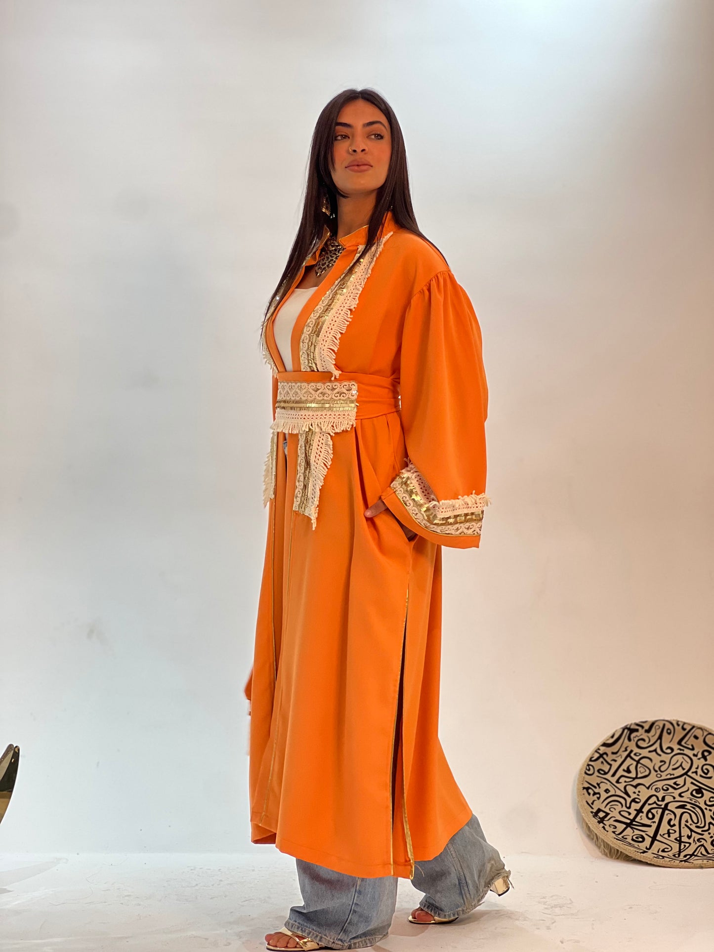 Orange beige Kaftan