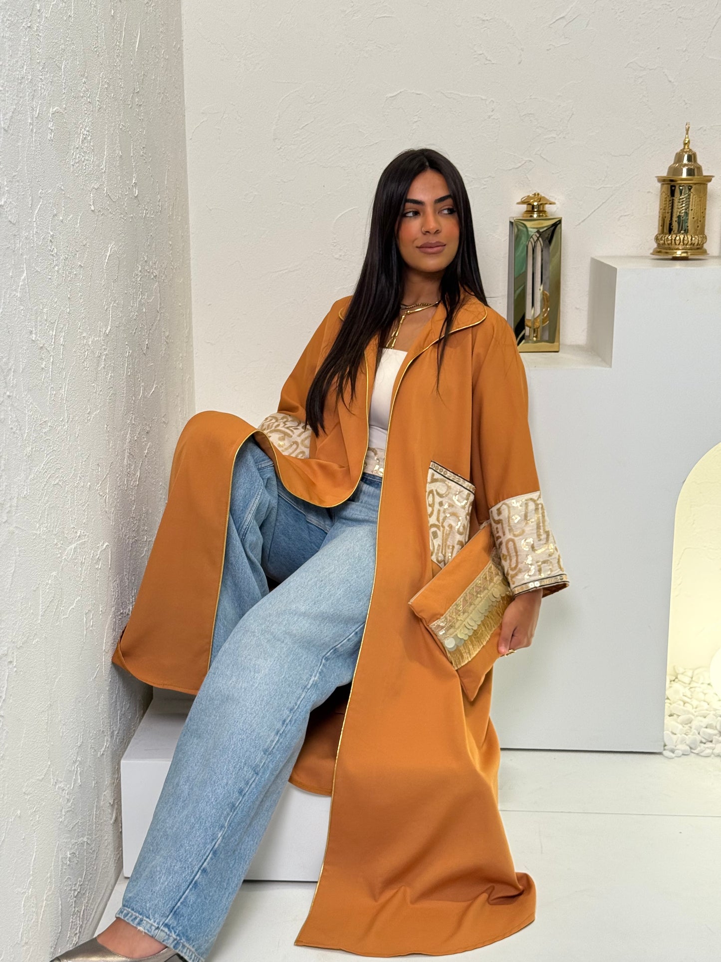 Orange Calligraphy Kaftan