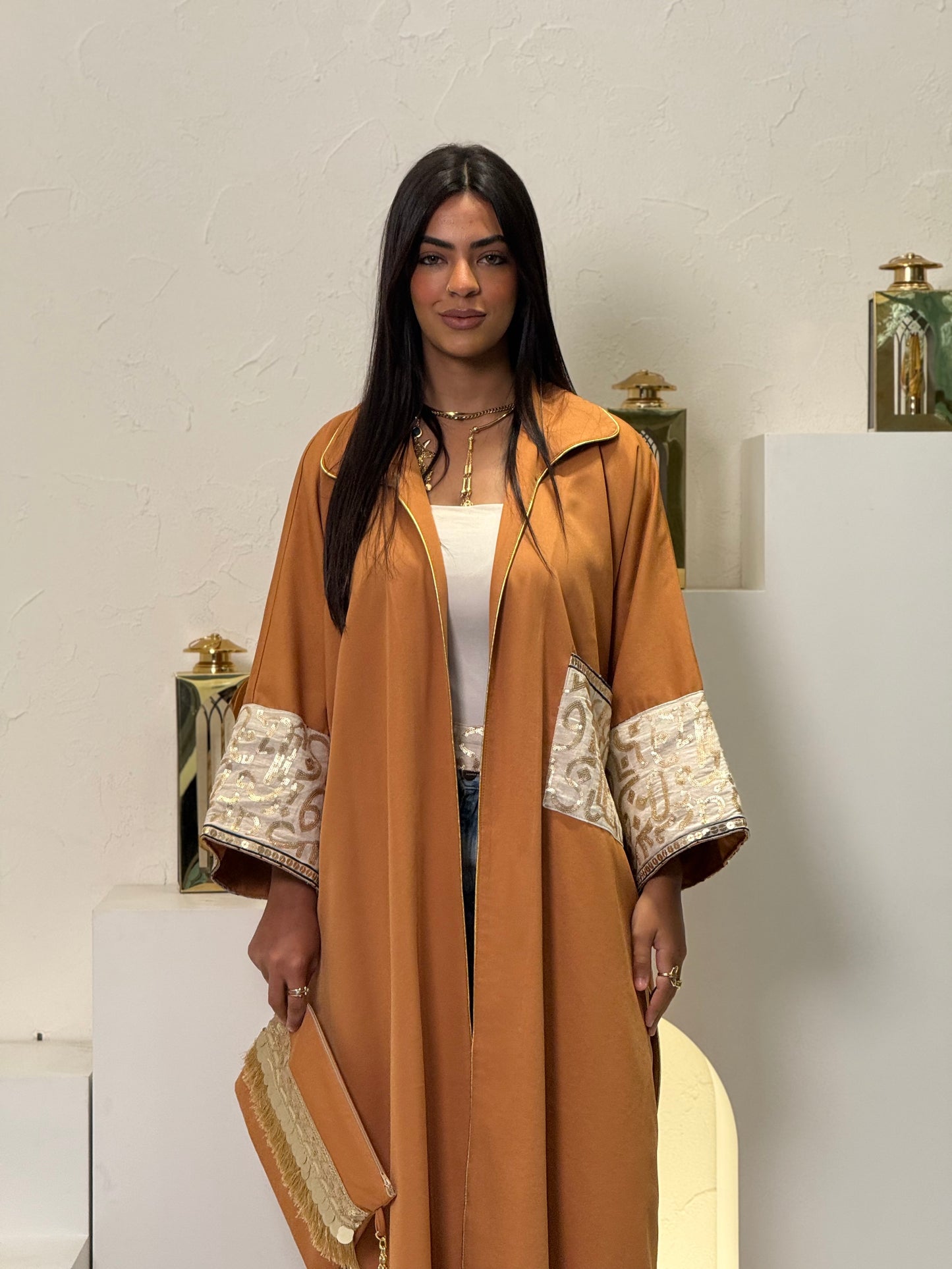 Orange Calligraphy Kaftan
