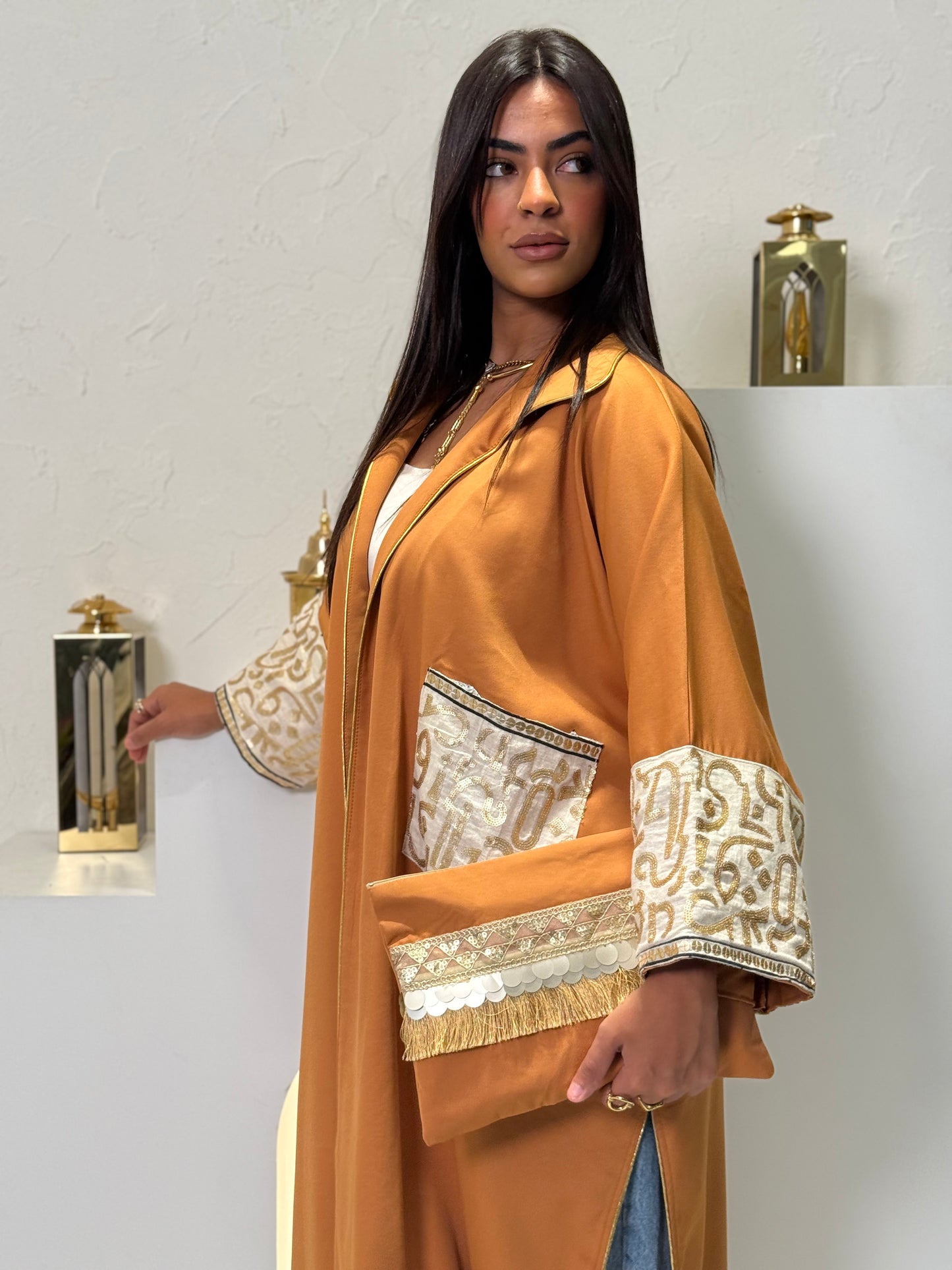 Orange Calligraphy Kaftan