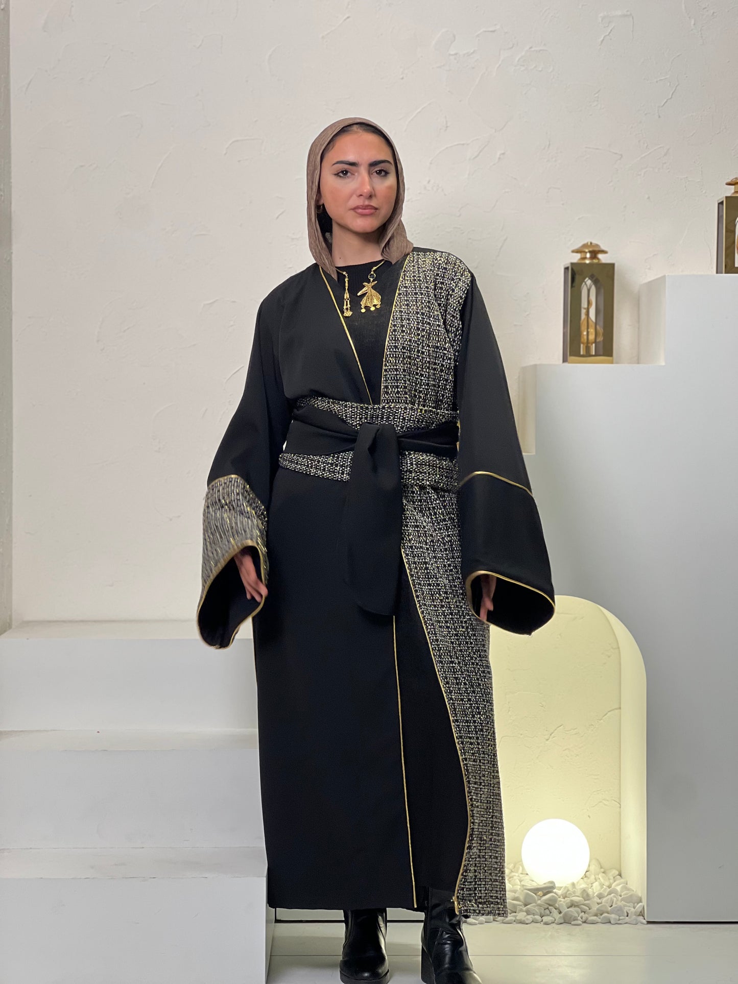 Half and Half black kaftan