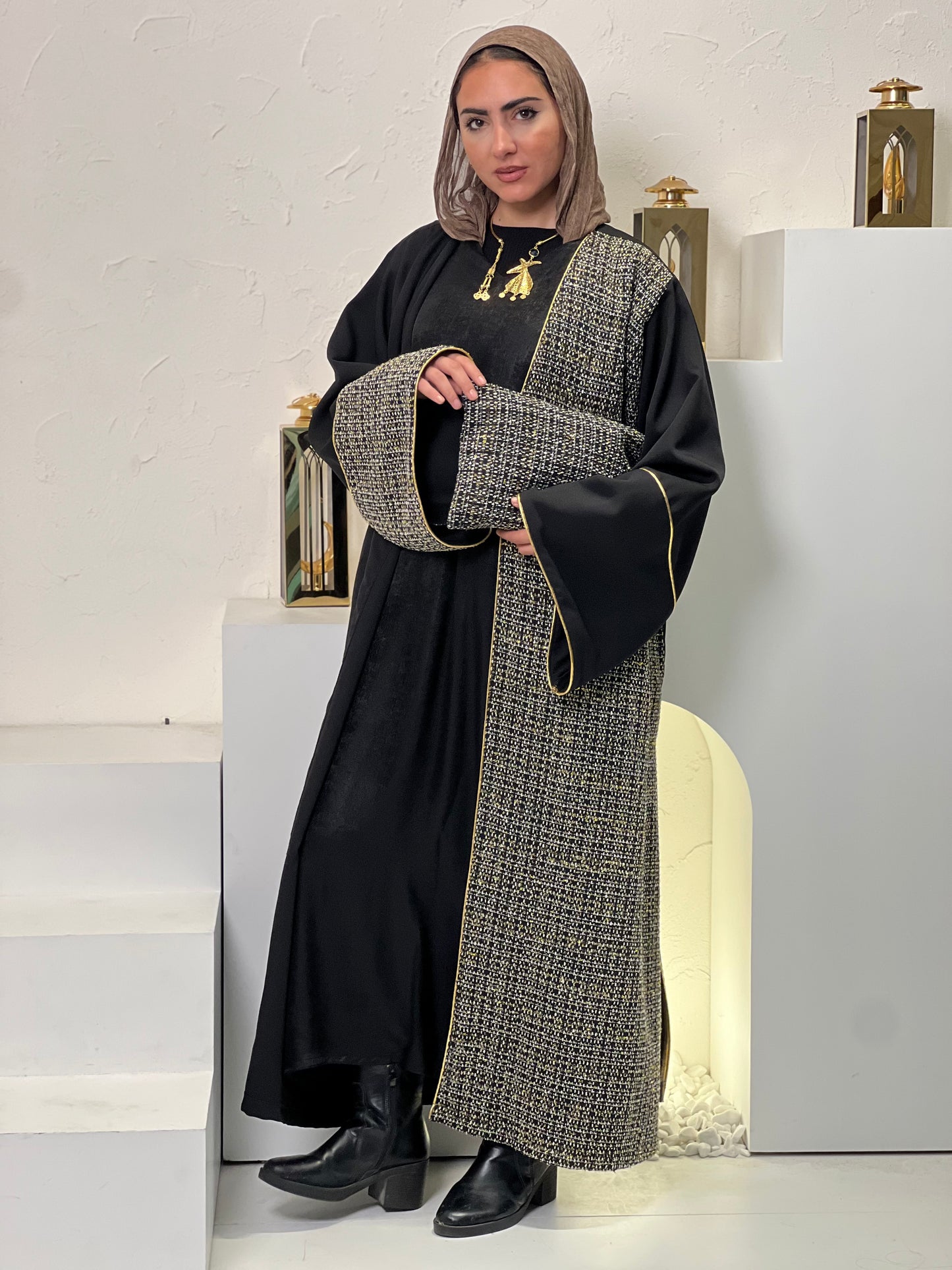 Half and Half black kaftan