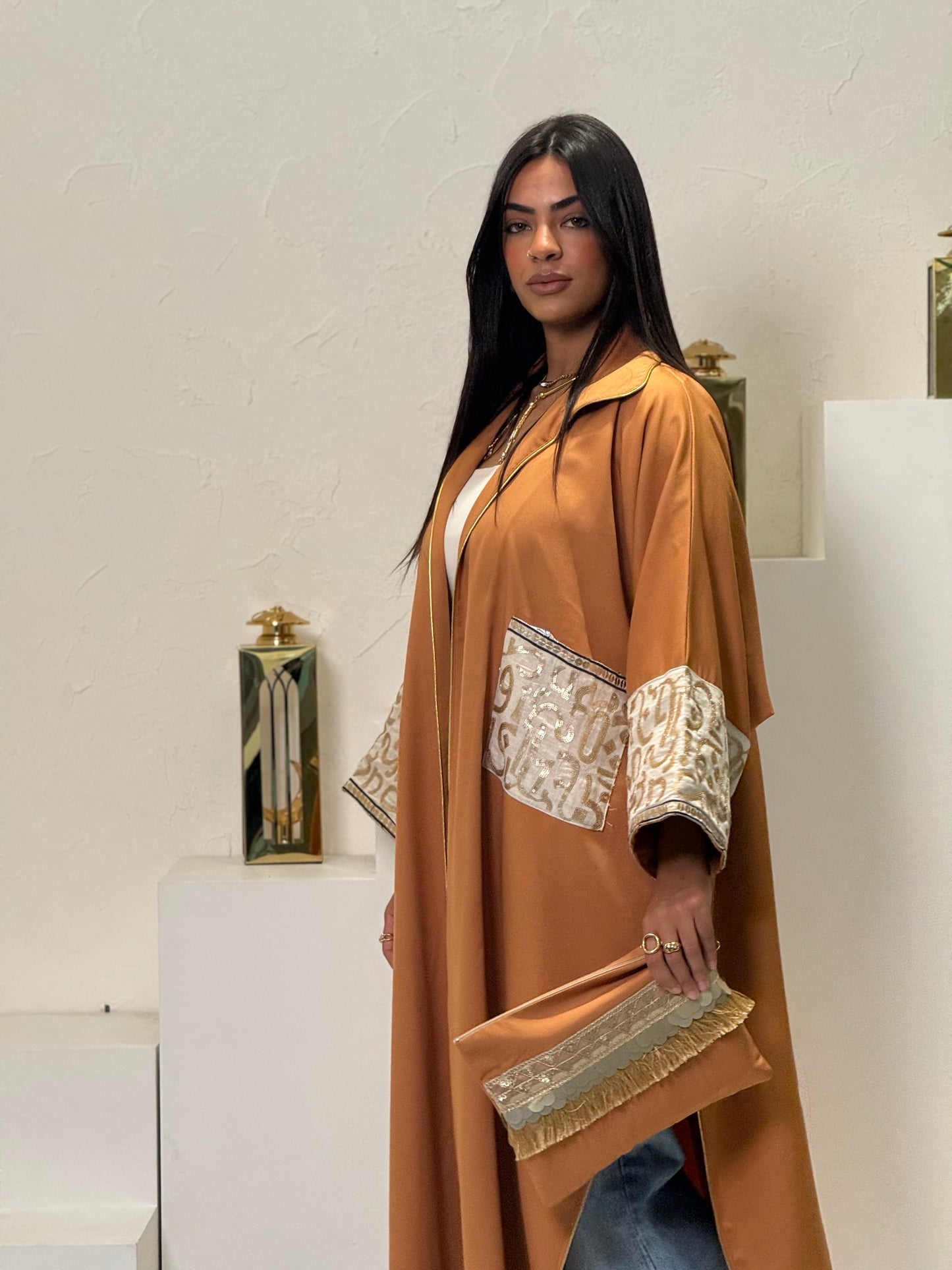 Orange Calligraphy Kaftan