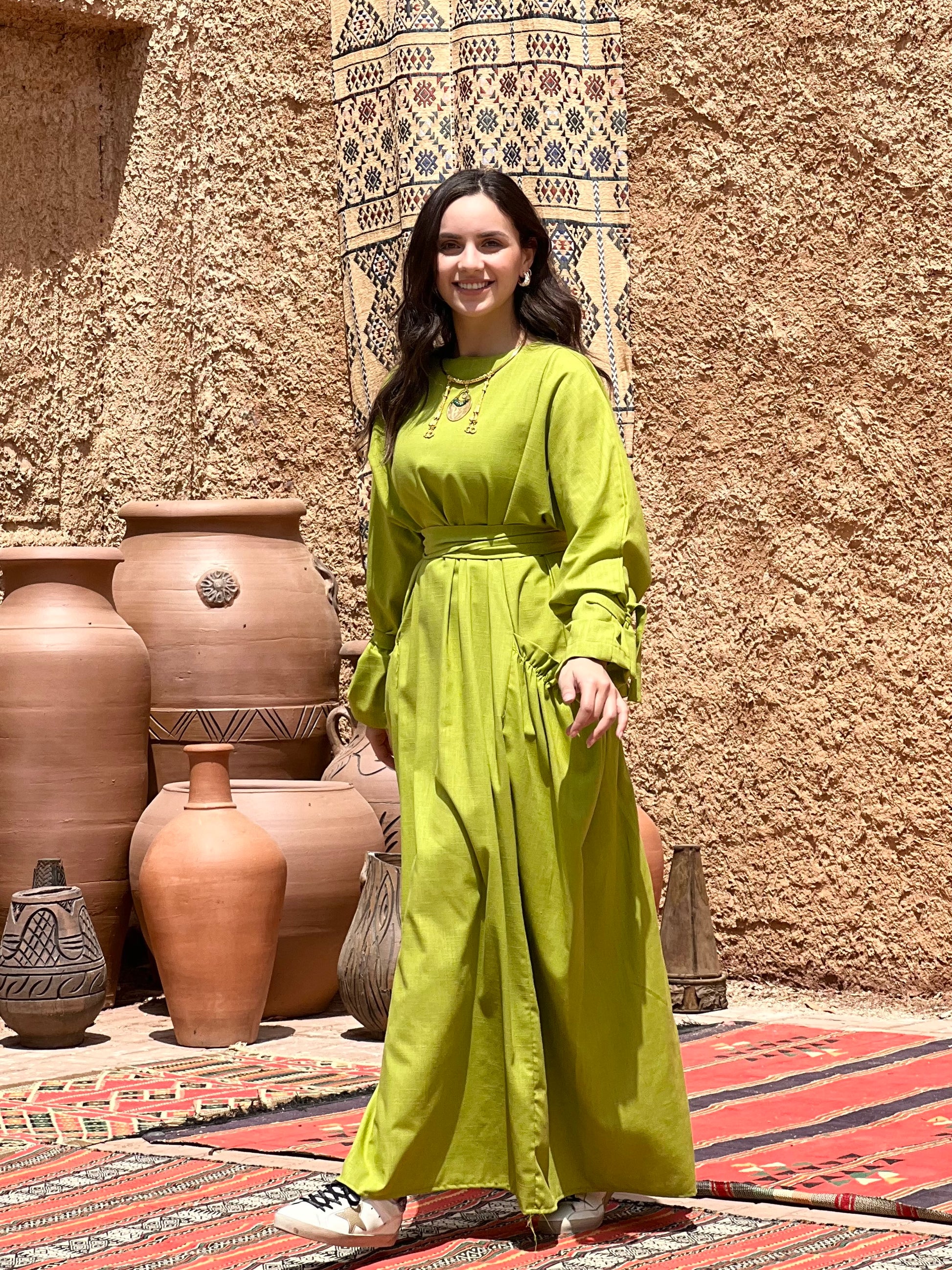 Frulein Linen dress (Lime Green) Fraulein Frulein Linen dress (Lime Green) Fraulein