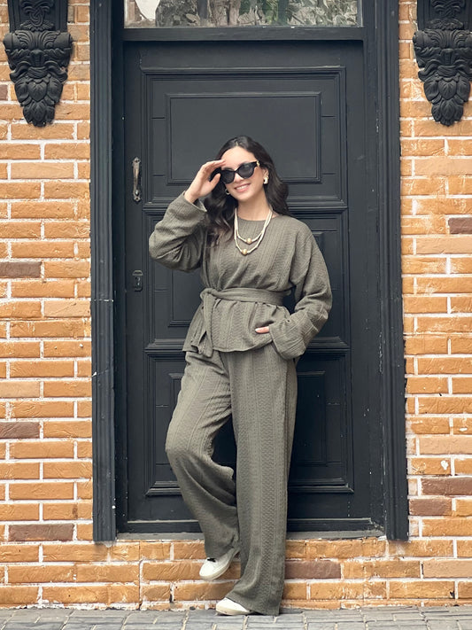 The Urban Knitwear Set For Summer (Olive Green)