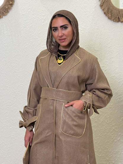Café linen Kaftan ( with basic dress)