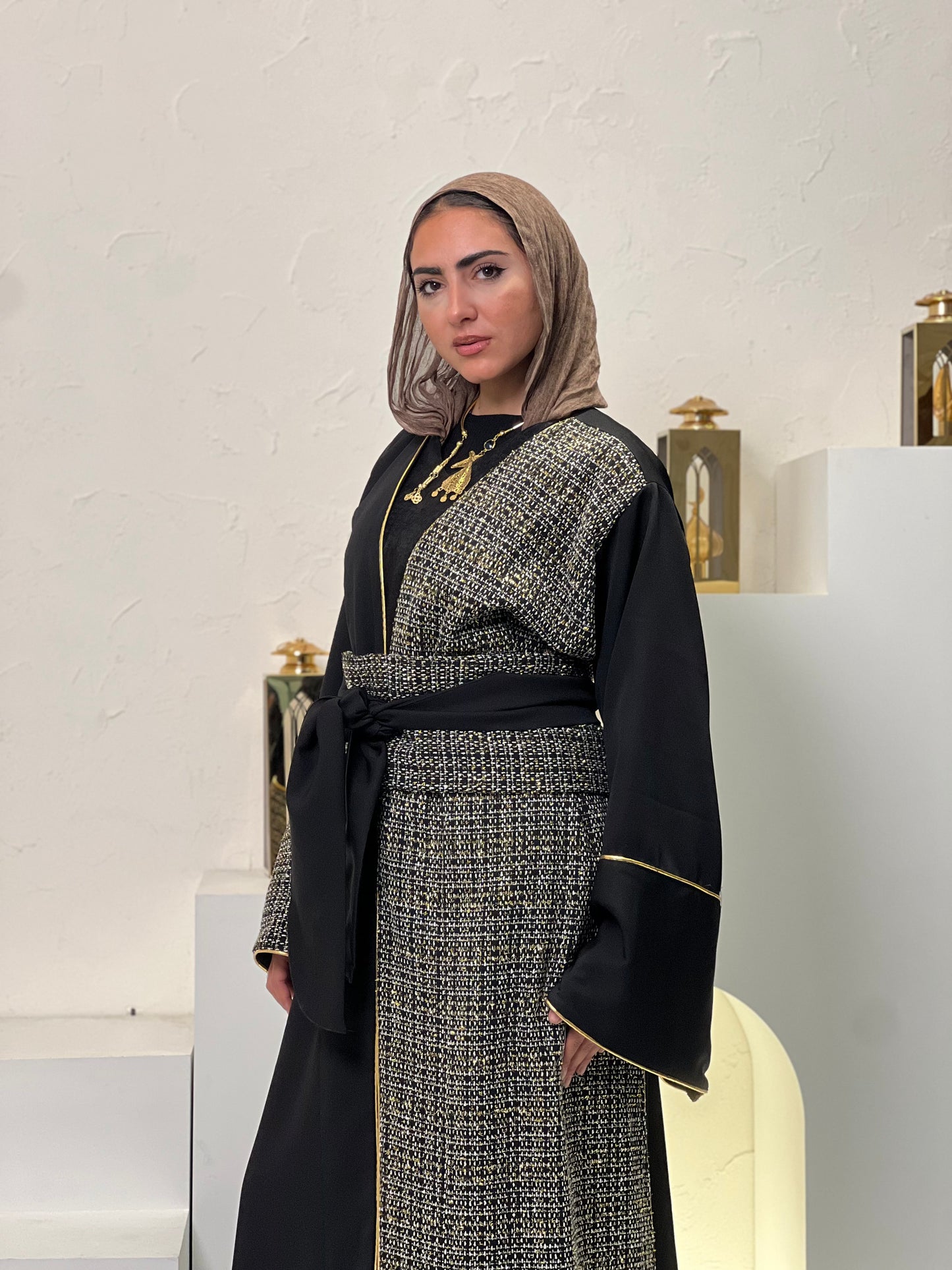 Half and Half black kaftan