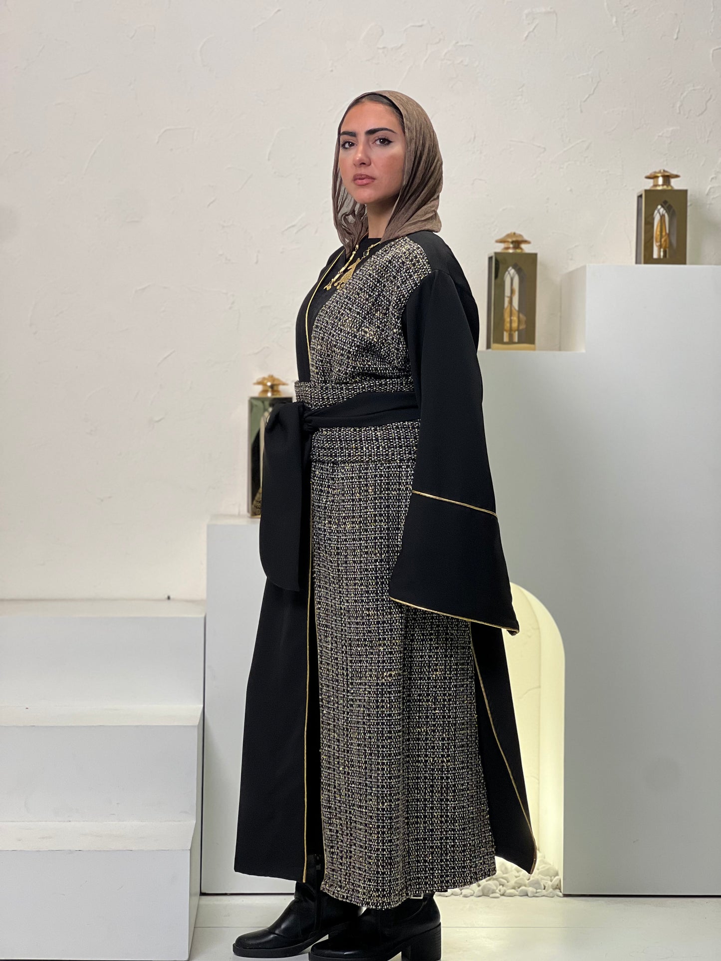 Half and Half black kaftan
