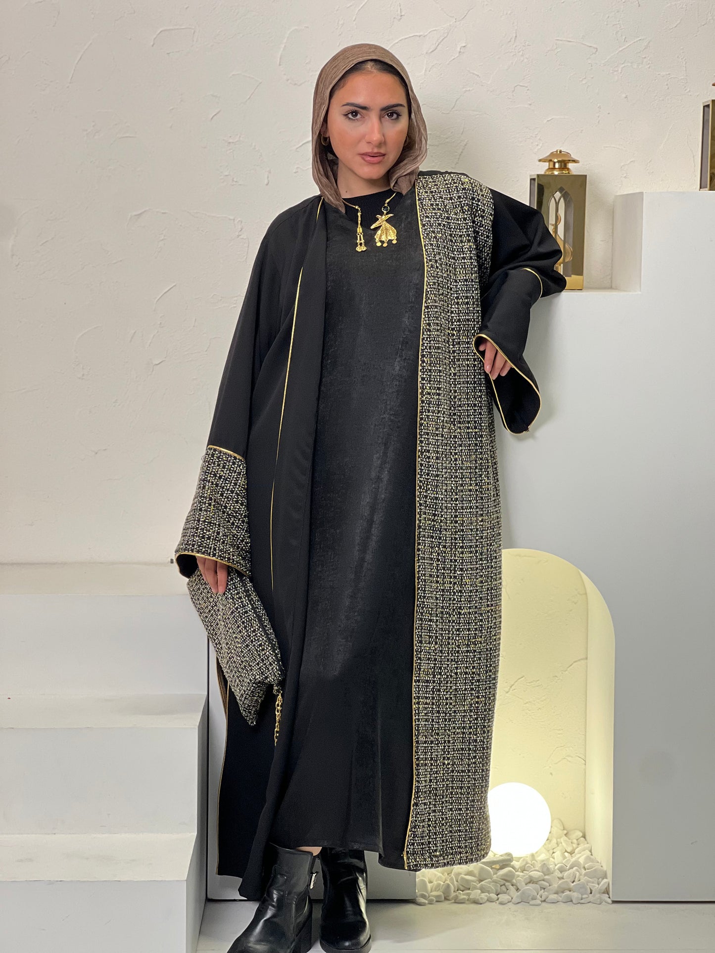 Half and Half black kaftan
