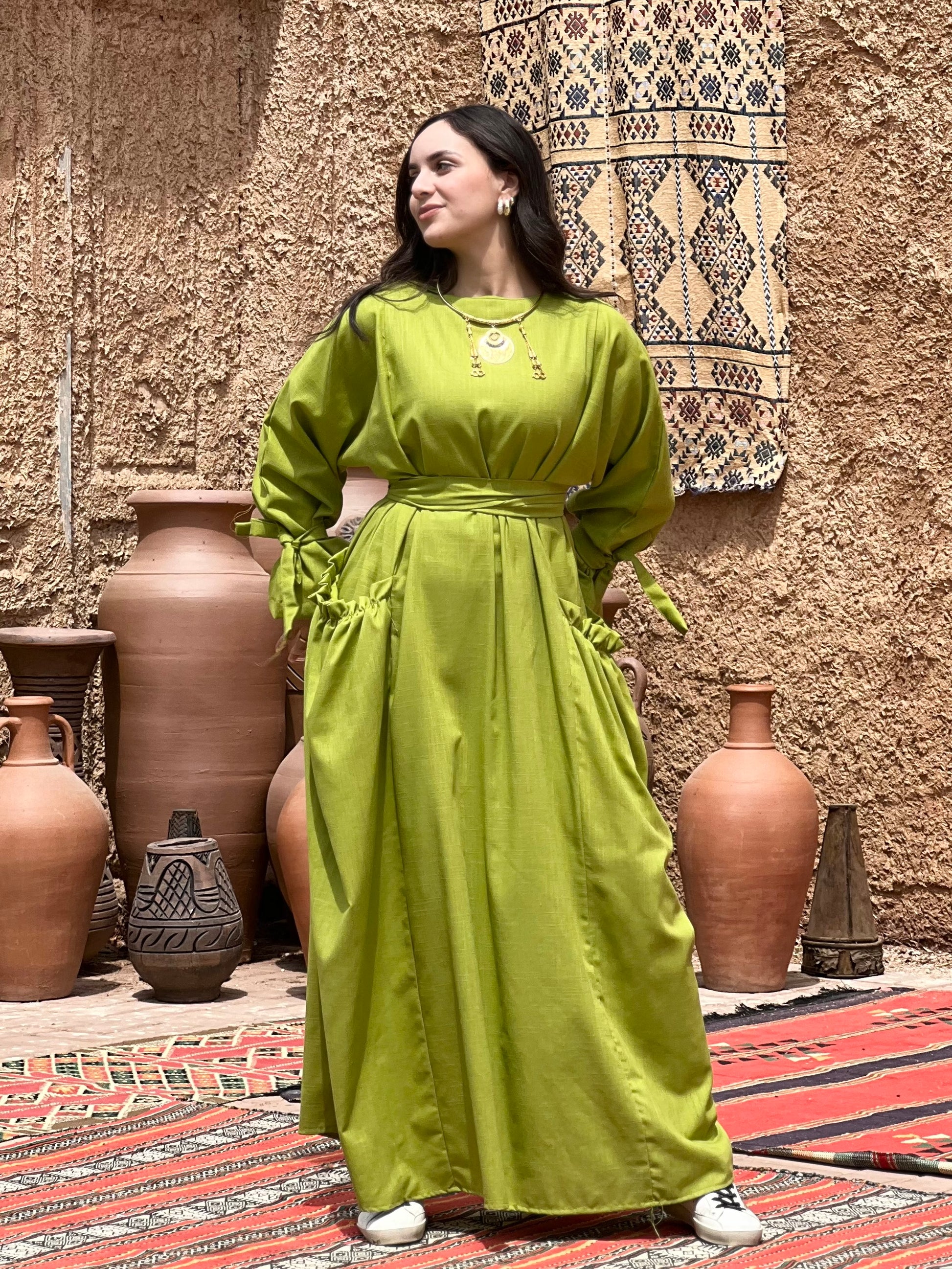 Frulein Linen dress (Lime Green) Fraulein Frulein Linen dress (Lime Green) Fraulein