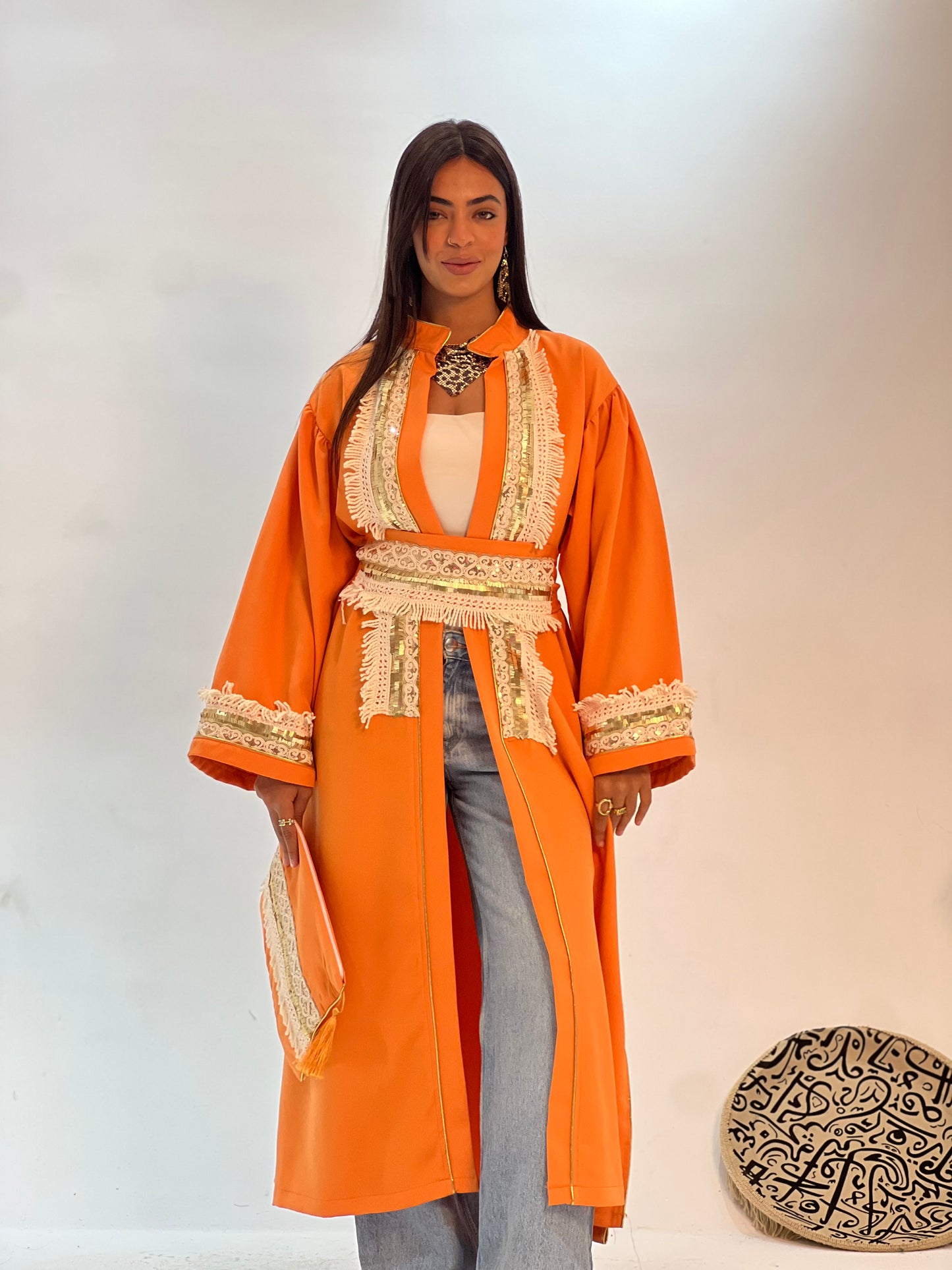 Orange beige Kaftan