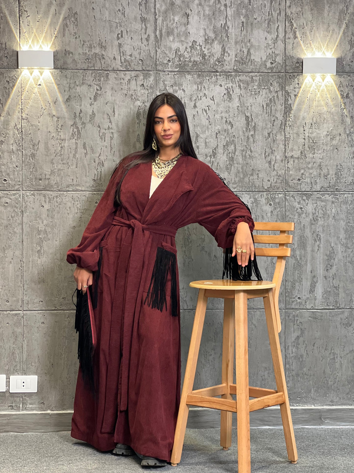 Turkish Velvet Maroon kaftan