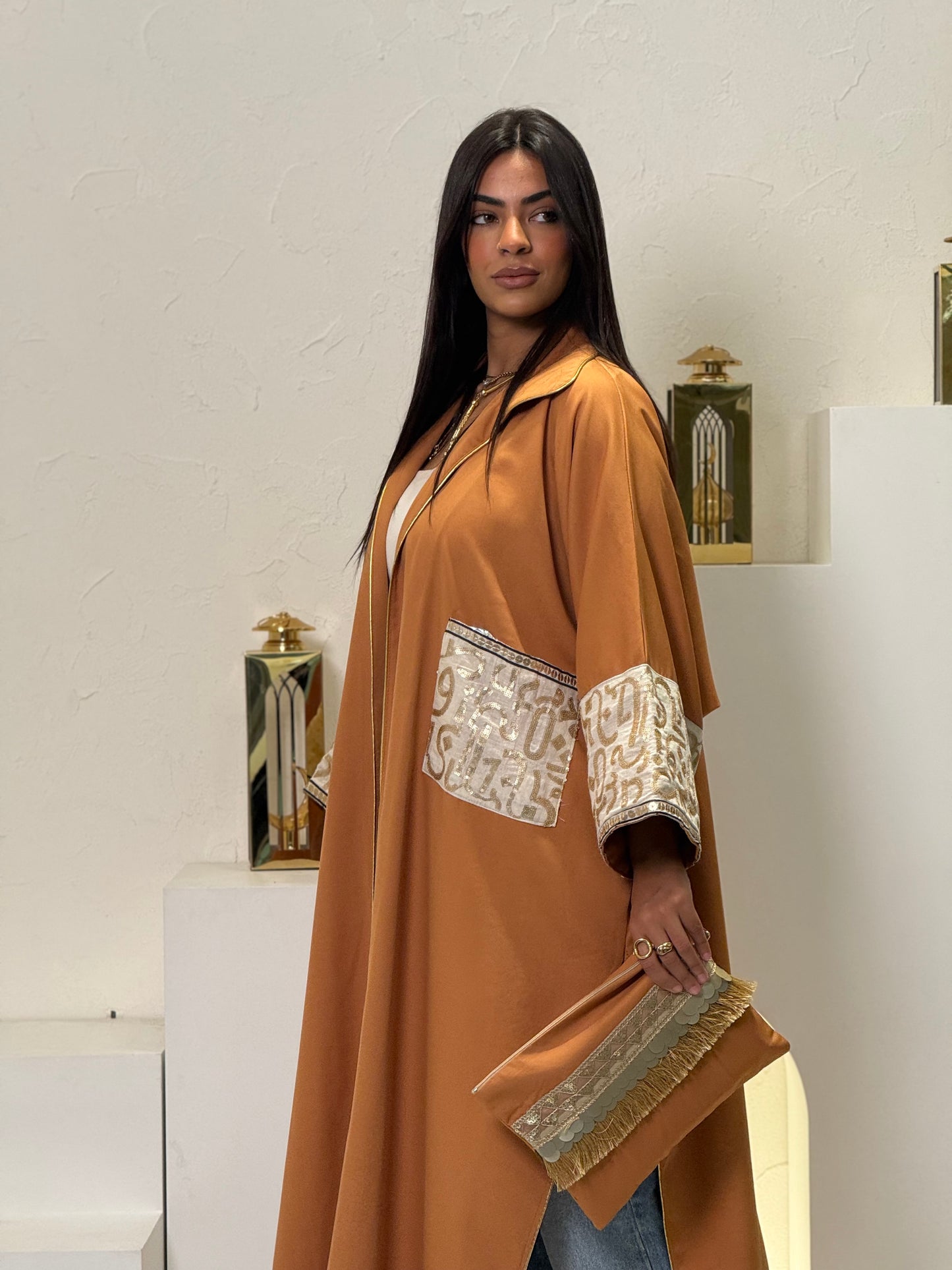 Orange Calligraphy Kaftan