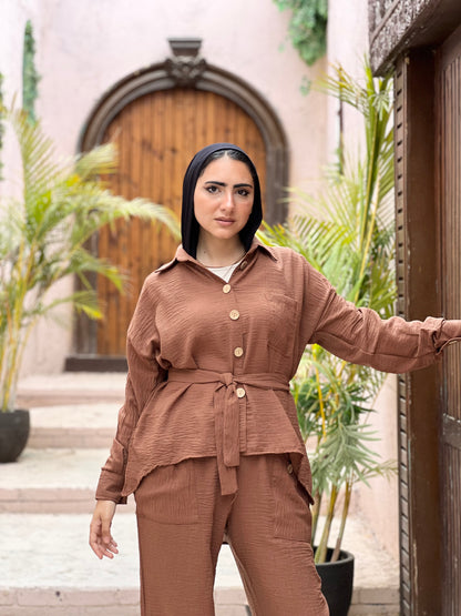 Fräulein linen set (Dark Camel)