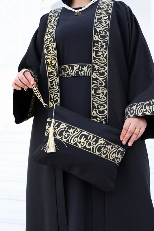 Islamic Calligraphy Black Kaftan