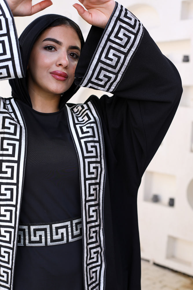 Greek Key Black Kaftan