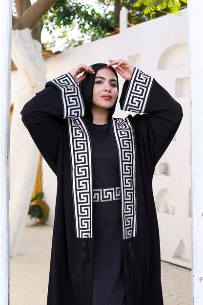 Greek Key Black Kaftan