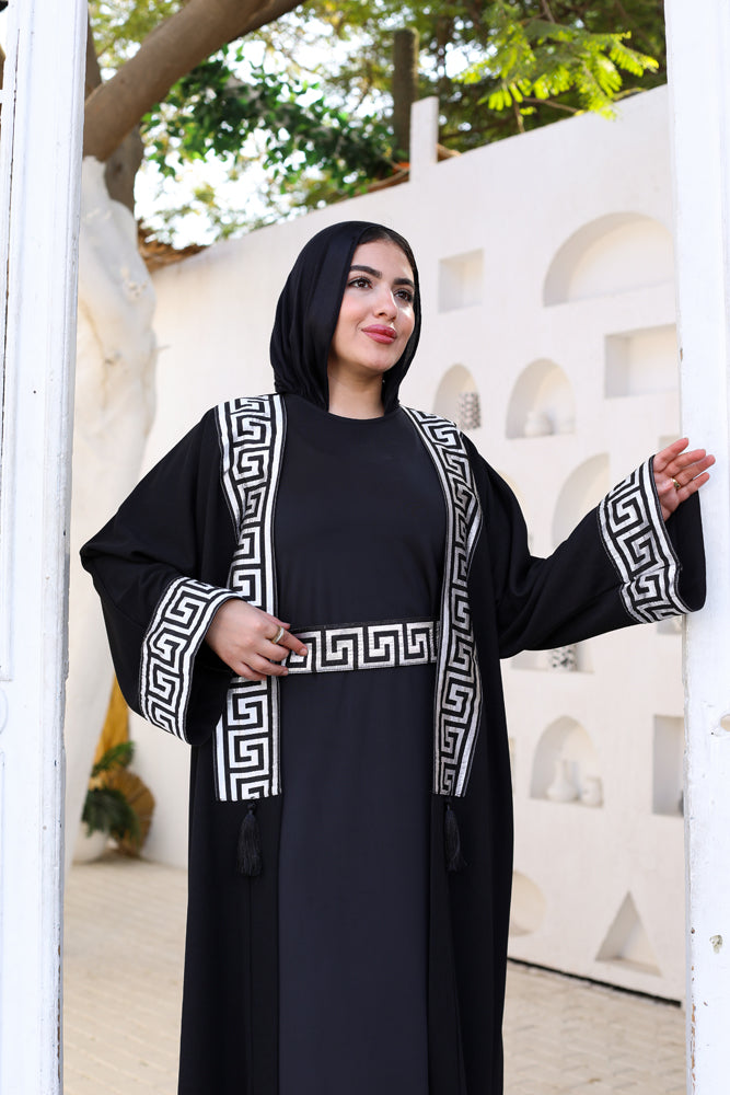 Greek Key Black Kaftan